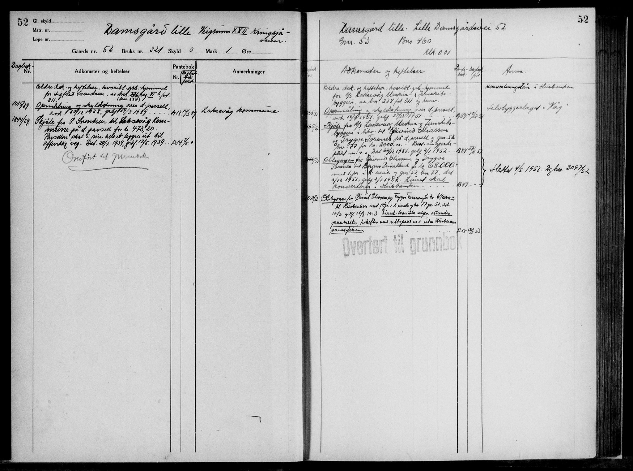 Midhordland sorenskriveri, AV/SAB-A-3001/1/G/Ga/Gab/L0117: Panteregister nr. II.A.b.117, s. 52