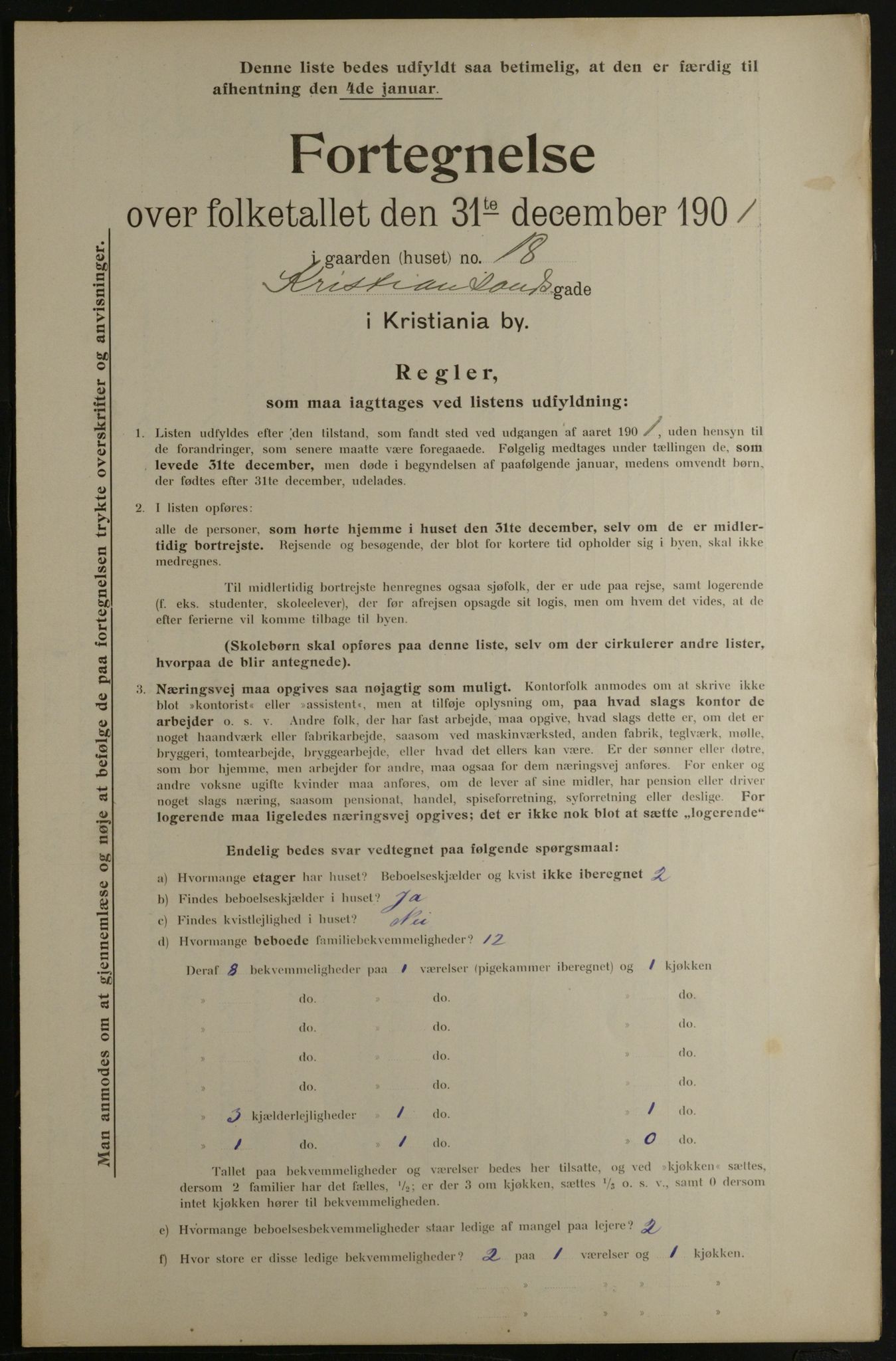 OBA, Kommunal folketelling 31.12.1901 for Kristiania kjøpstad, 1901, s. 8383