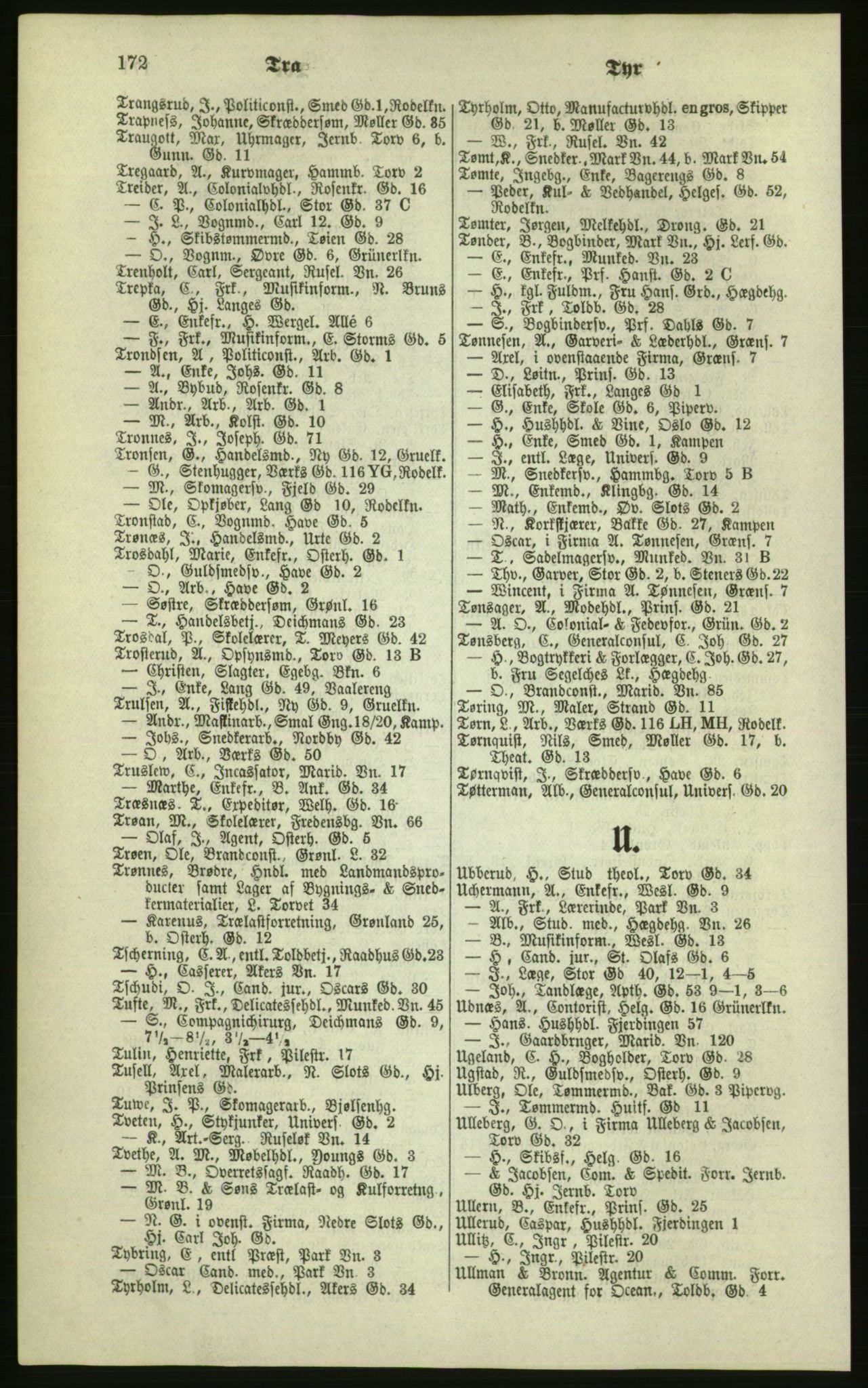 Kristiania/Oslo adressebok, PUBL/-, 1879, s. 172