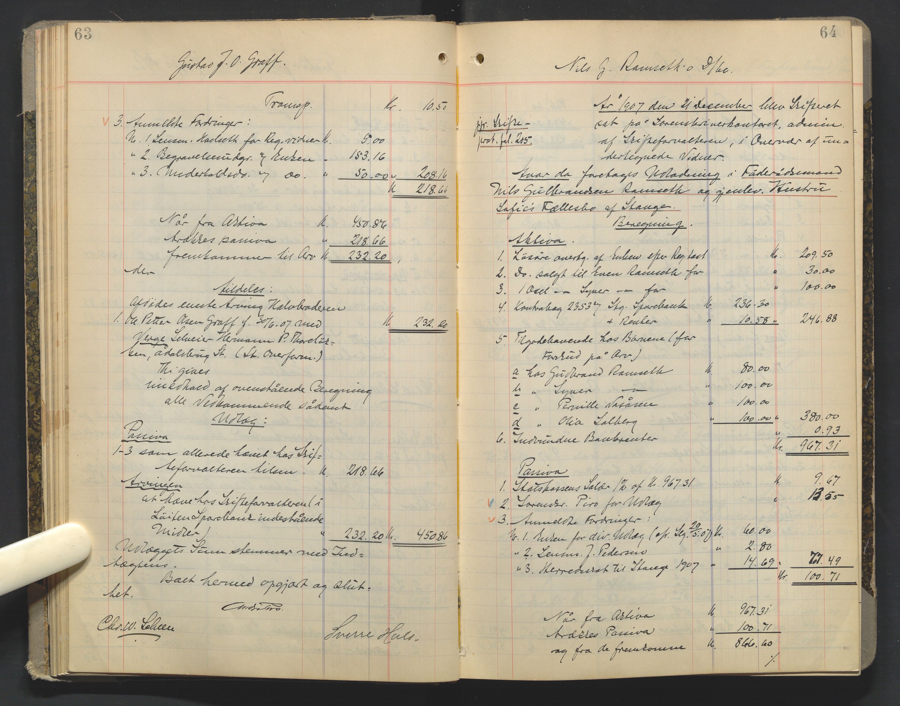 Sør-Hedmark sorenskriveri, AV/SAH-TING-014/J/Ja/Jad/L0003: Skifteutlodningsprotokoll - landet, 1906-1914, s. 63-64