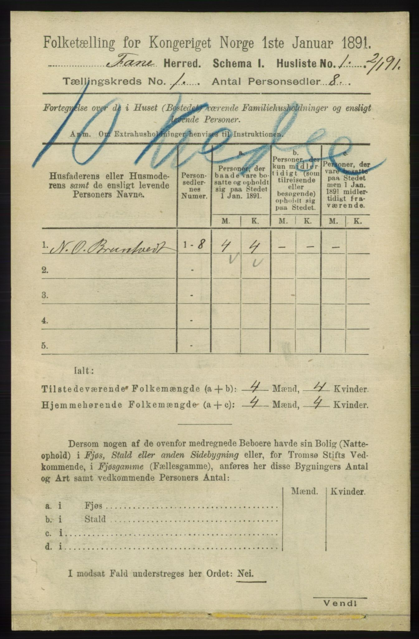 RA, Folketelling 1891 for 1249 Fana herred, 1891, s. 28