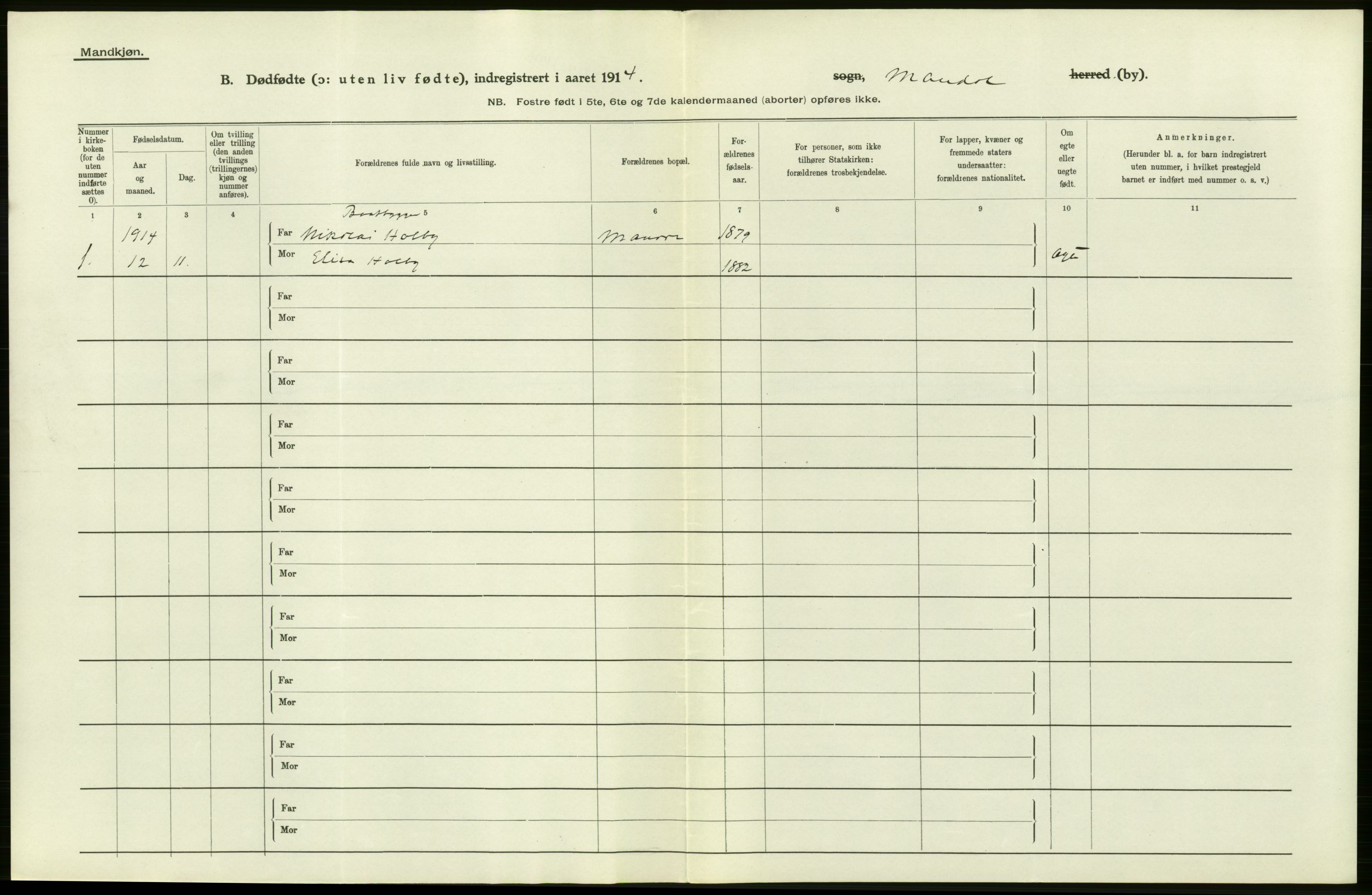 Statistisk sentralbyrå, Sosiodemografiske emner, Befolkning, AV/RA-S-2228/D/Df/Dfb/Dfbd/L0023: Lister og Mandals amt: Døde, dødfødte. Bygder og byer., 1914, s. 56