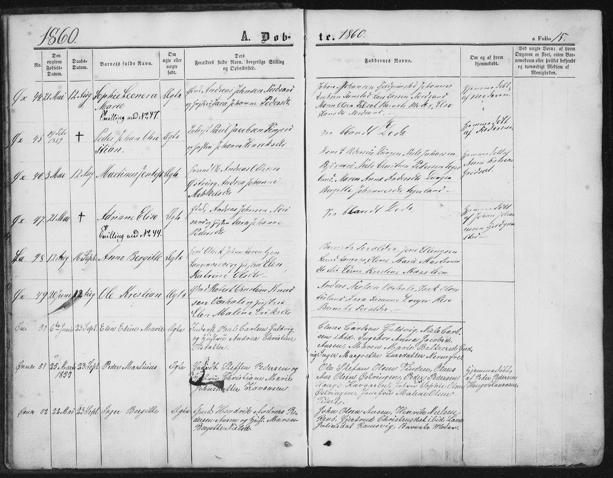 Ministerialprotokoller, klokkerbøker og fødselsregistre - Nordland, AV/SAT-A-1459/893/L1333: Ministerialbok nr. 893A06, 1858-1866, s. 15