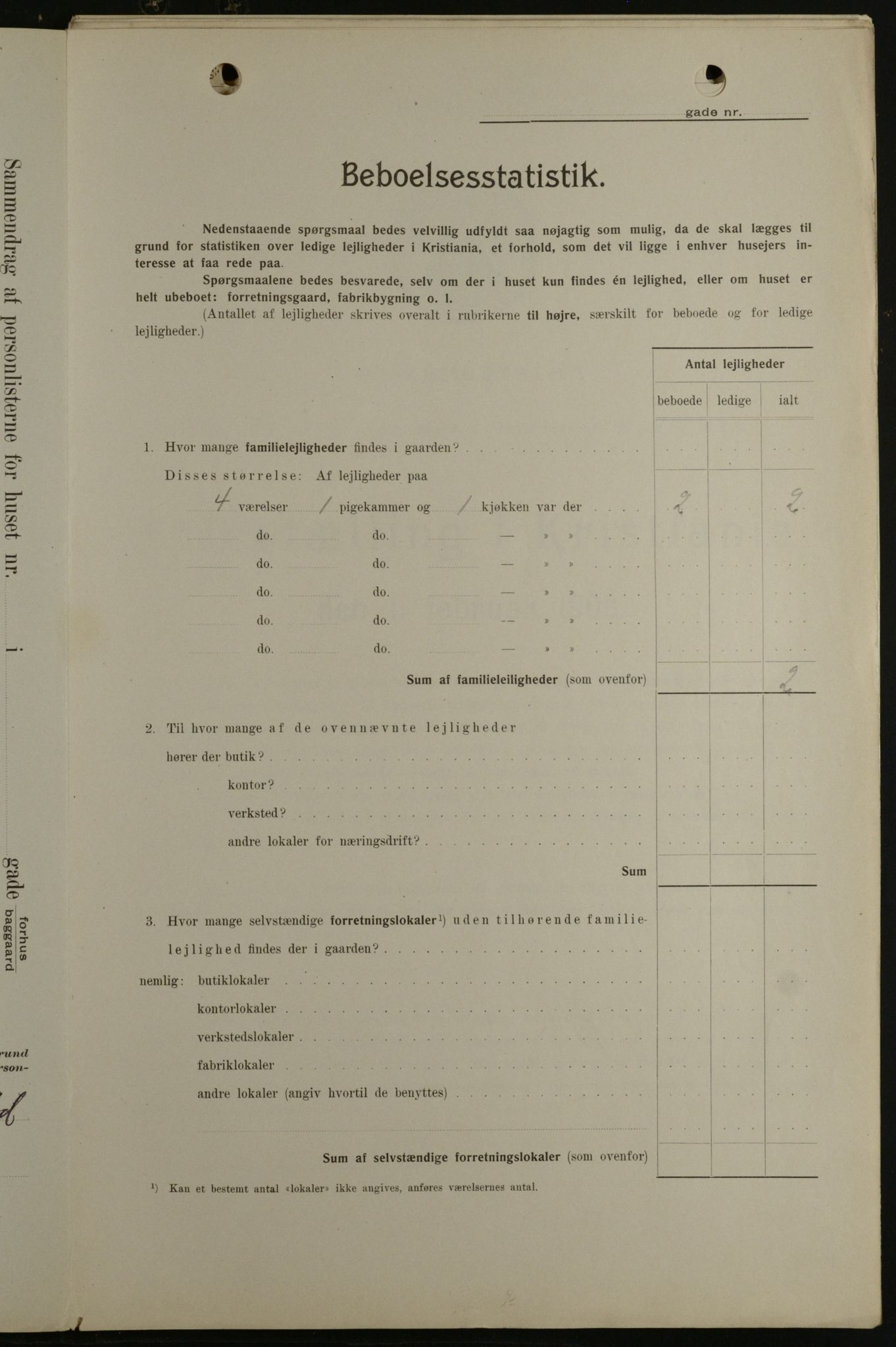 OBA, Kommunal folketelling 1.2.1908 for Kristiania kjøpstad, 1908, s. 67595