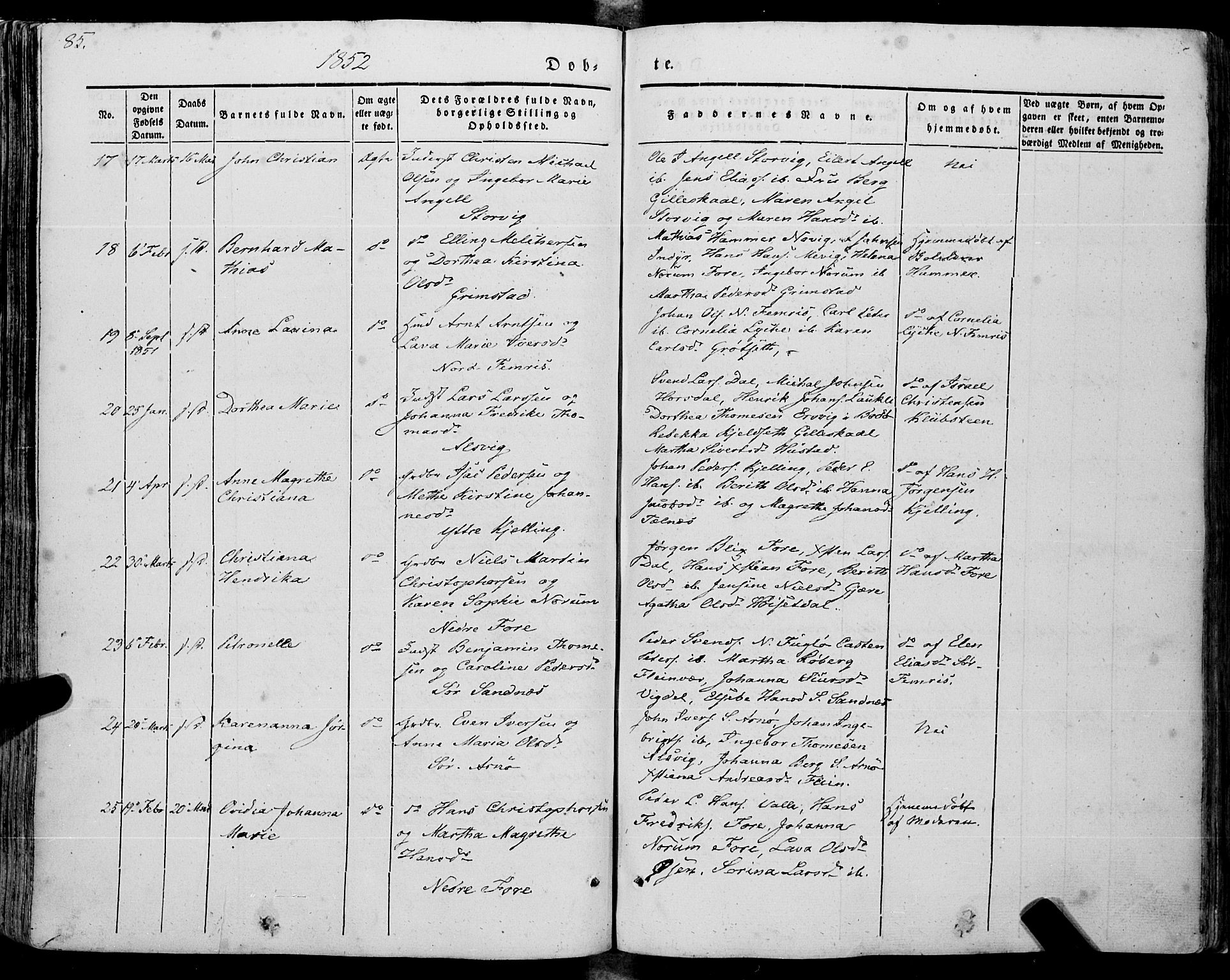 Ministerialprotokoller, klokkerbøker og fødselsregistre - Nordland, AV/SAT-A-1459/805/L0097: Ministerialbok nr. 805A04, 1837-1861, s. 85