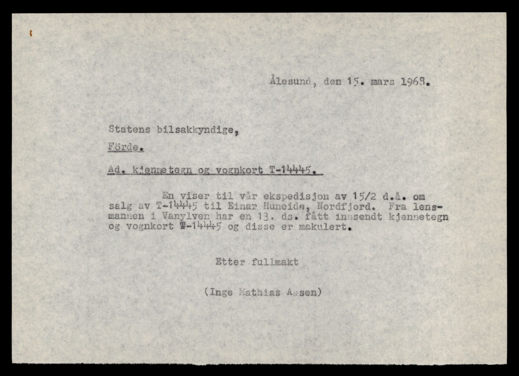 Møre og Romsdal vegkontor - Ålesund trafikkstasjon, SAT/A-4099/F/Fe/L0046: Registreringskort for kjøretøy T 14445 - T 14579, 1927-1998