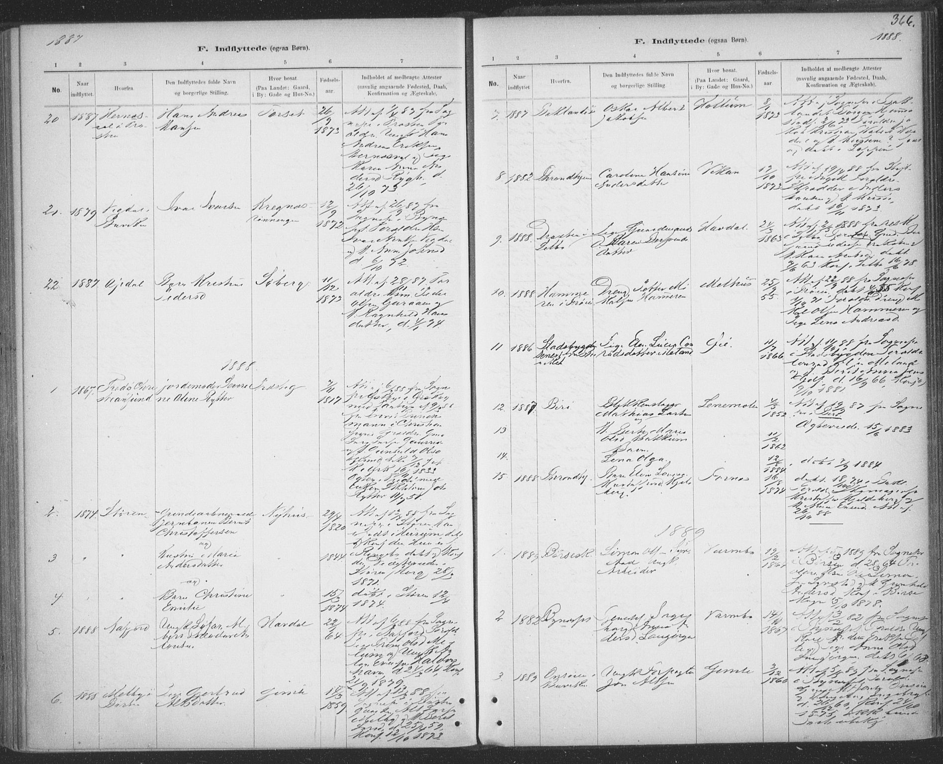 Ministerialprotokoller, klokkerbøker og fødselsregistre - Sør-Trøndelag, SAT/A-1456/691/L1085: Ministerialbok nr. 691A17, 1887-1908, s. 366