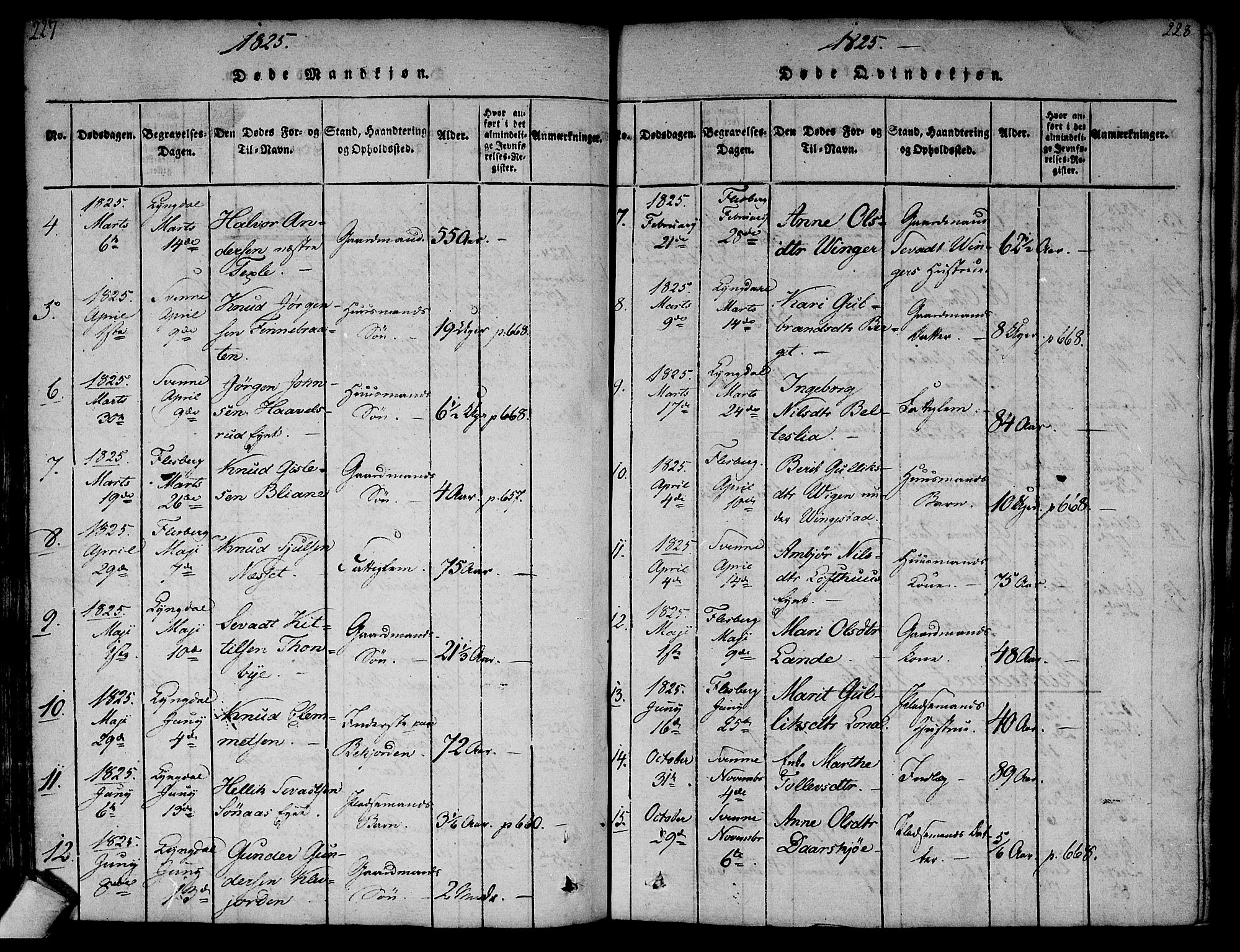 Flesberg kirkebøker, AV/SAKO-A-18/F/Fa/L0005: Ministerialbok nr. I 5, 1816-1834, s. 227-228