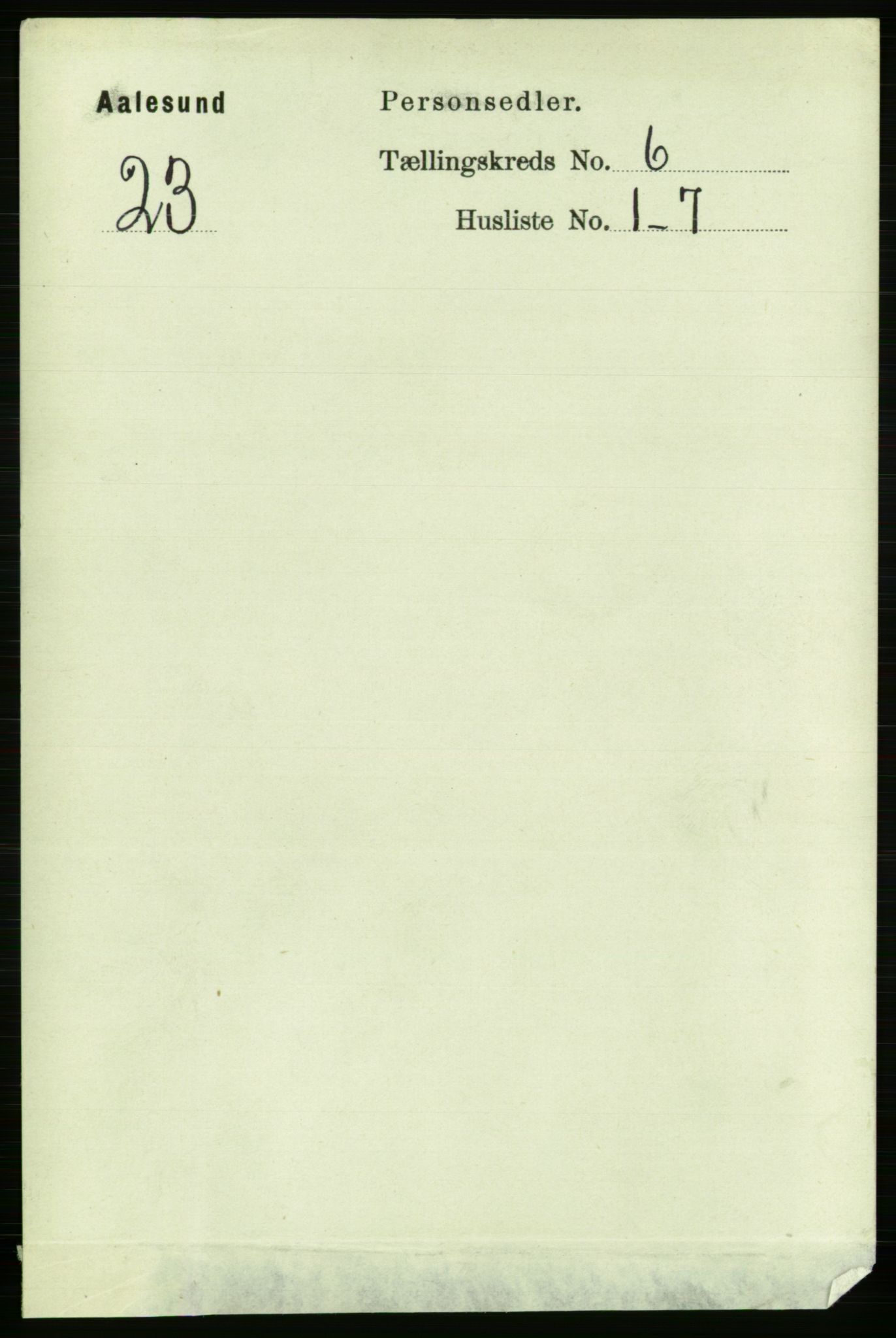 RA, Folketelling 1891 for 1501 Ålesund kjøpstad, 1891, s. 4348