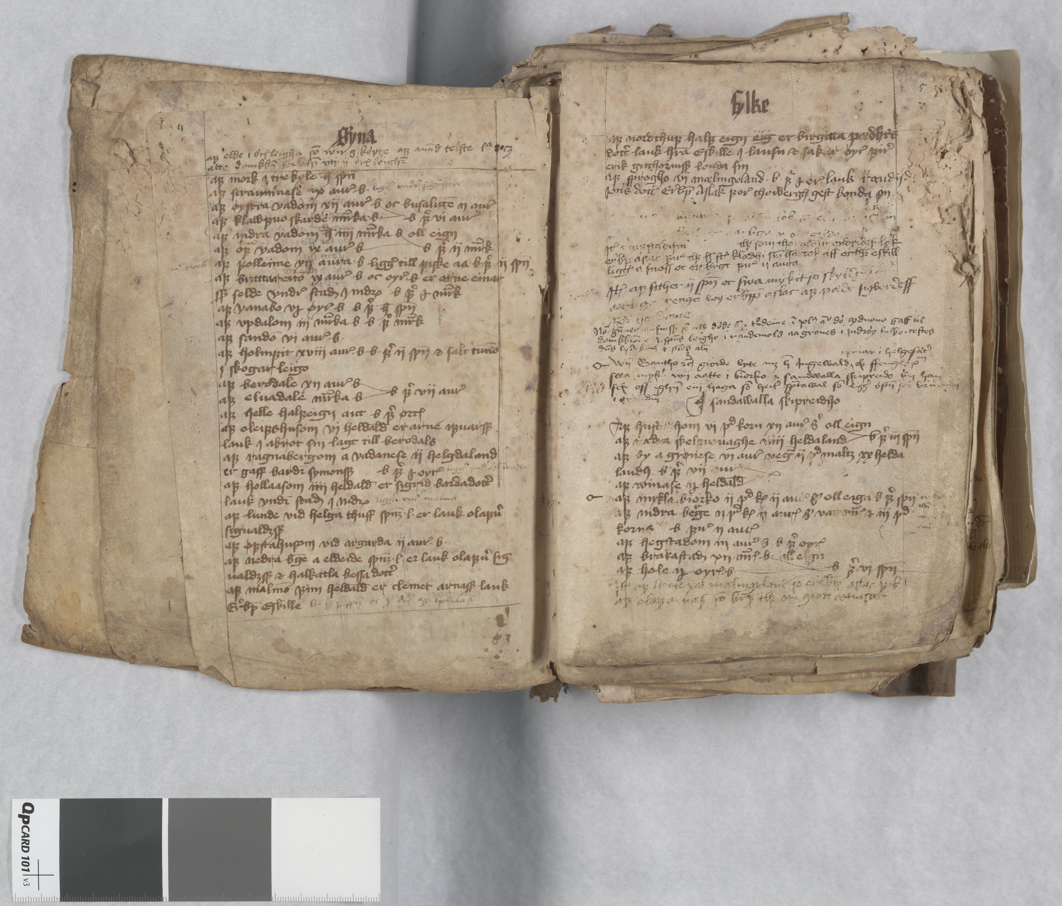 Riksarkivets diplomsamling, AV/RA-EA-5965/F13/F13b/L0013: NRA dipl. München papir, nr. 4292 Aslak Bolts jordebok., 1430-1439, s. 4-5
