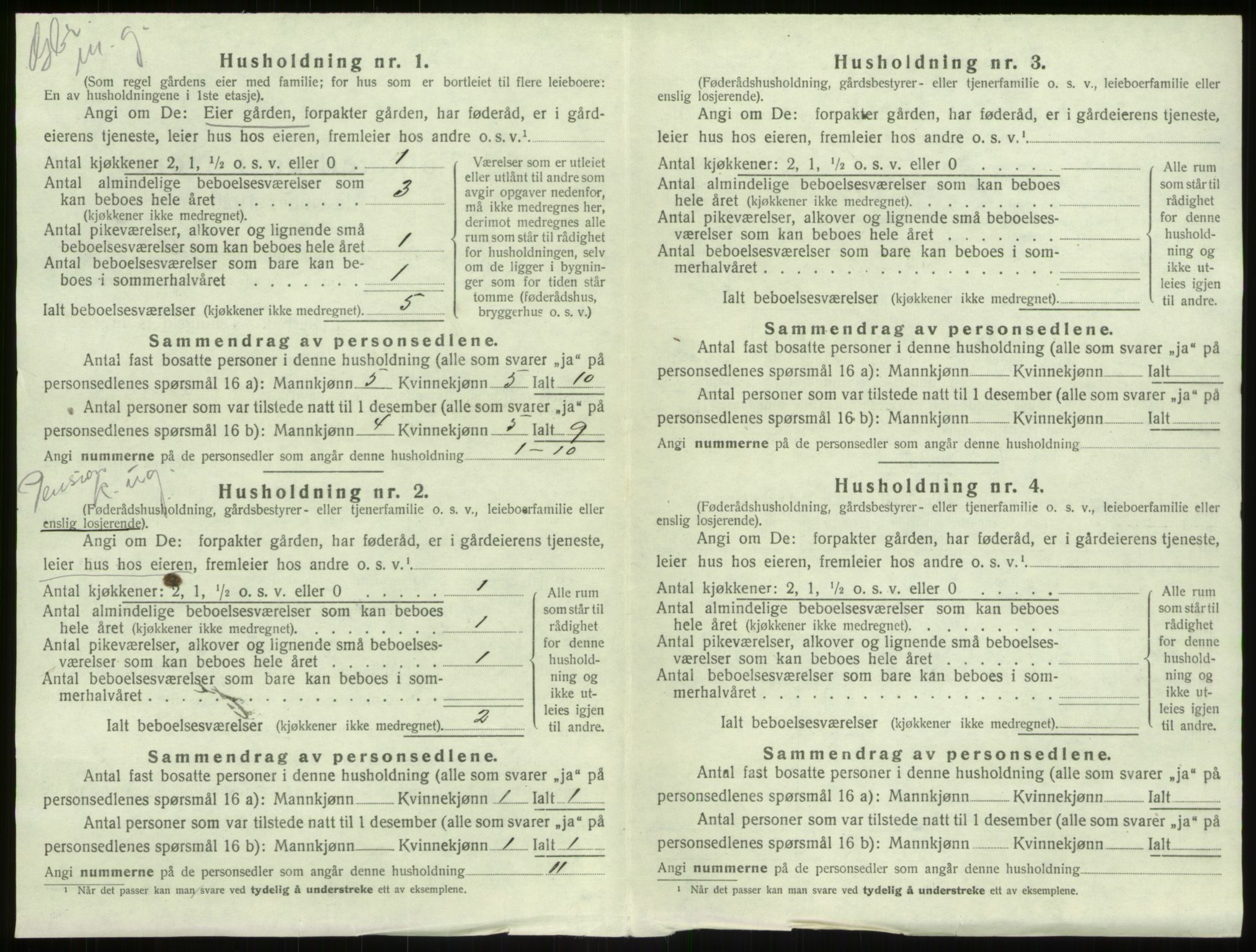 SAB, Folketelling 1920 for 1250 Haus herred, 1920, s. 731