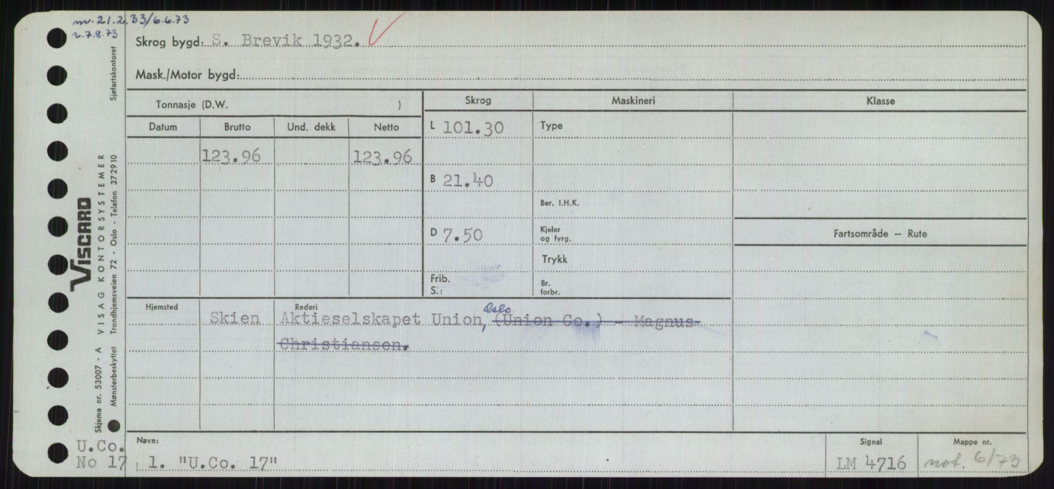 Sjøfartsdirektoratet med forløpere, Skipsmålingen, RA/S-1627/H/Hc/L0001: Lektere, A-Y, s. 583