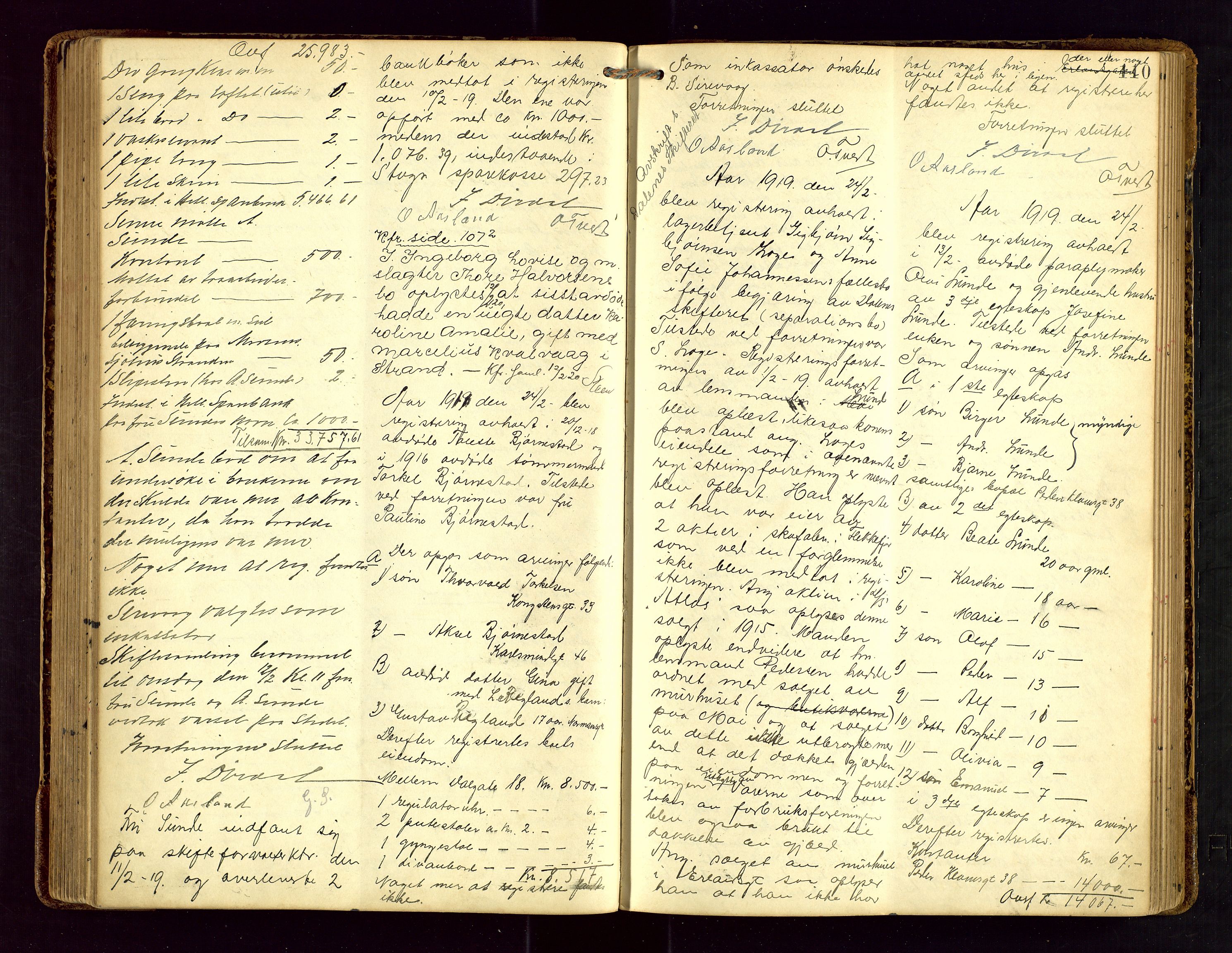 Stavanger skifteforvalter, AV/SAST-A-101412/001/5/53/533BA/L0003: Registreringsprotokoll, 1914-1923, s. 110
