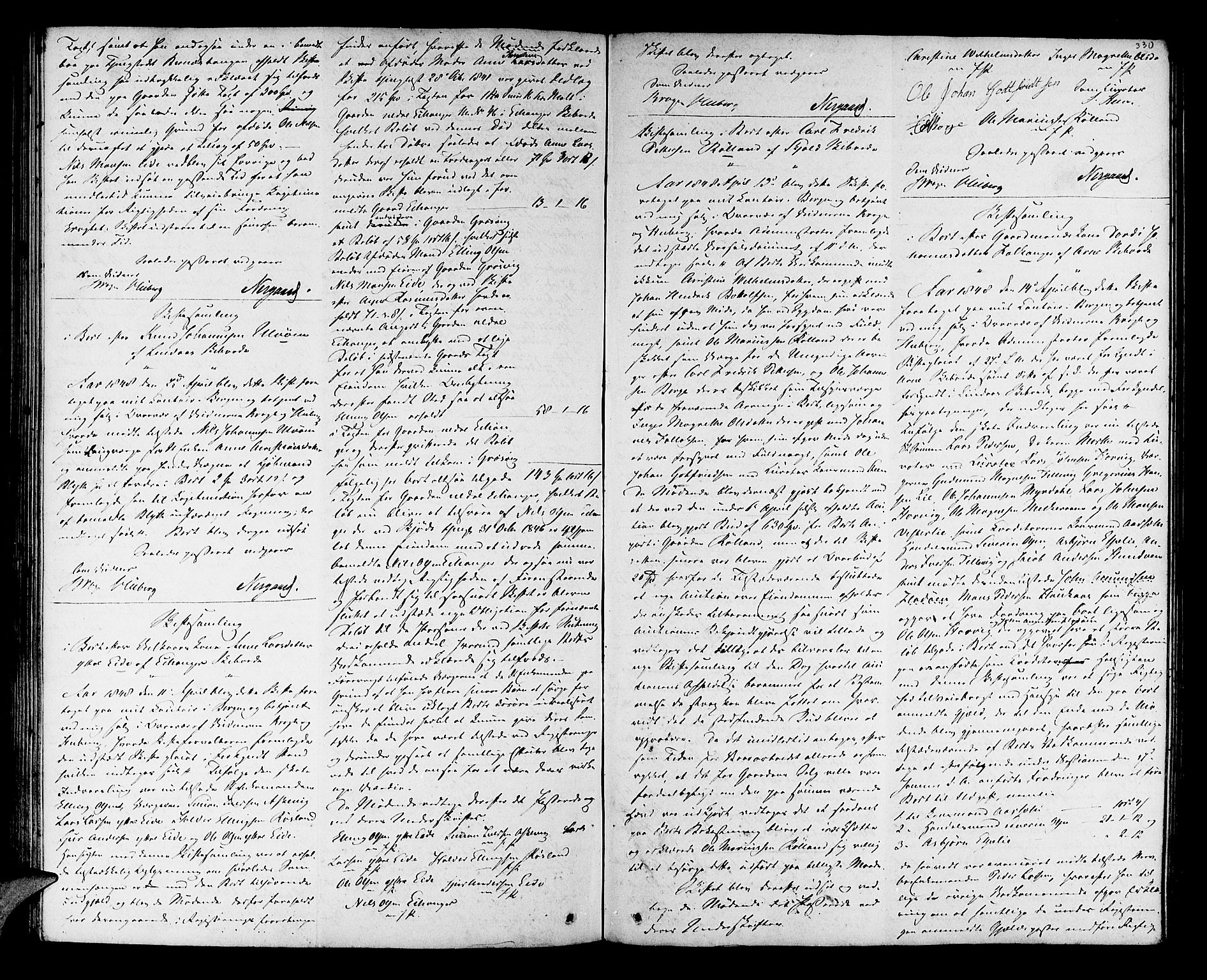 Nordhordland sorenskrivar, AV/SAB-A-2901/1/H/Hd/Hda/L0003: Skifteutlodningsprotokollar, 1846-1851, s. 329b-330a