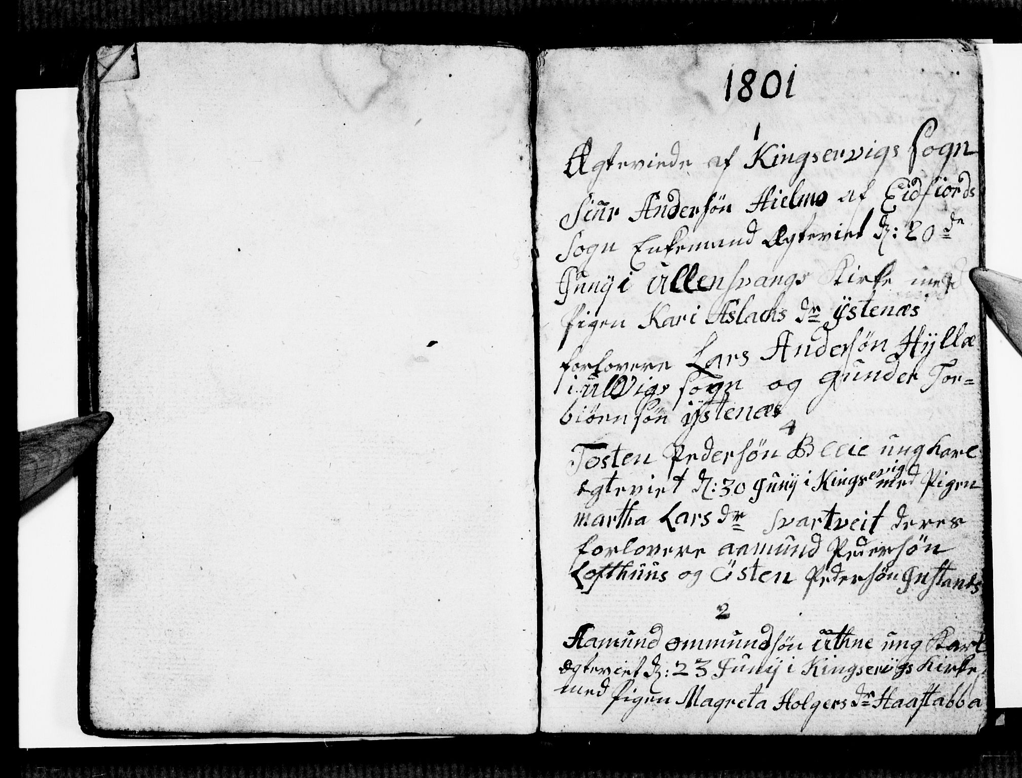 Ullensvang sokneprestembete, SAB/A-78701/H/Hab: Klokkerbok nr. E 4, 1801-1803