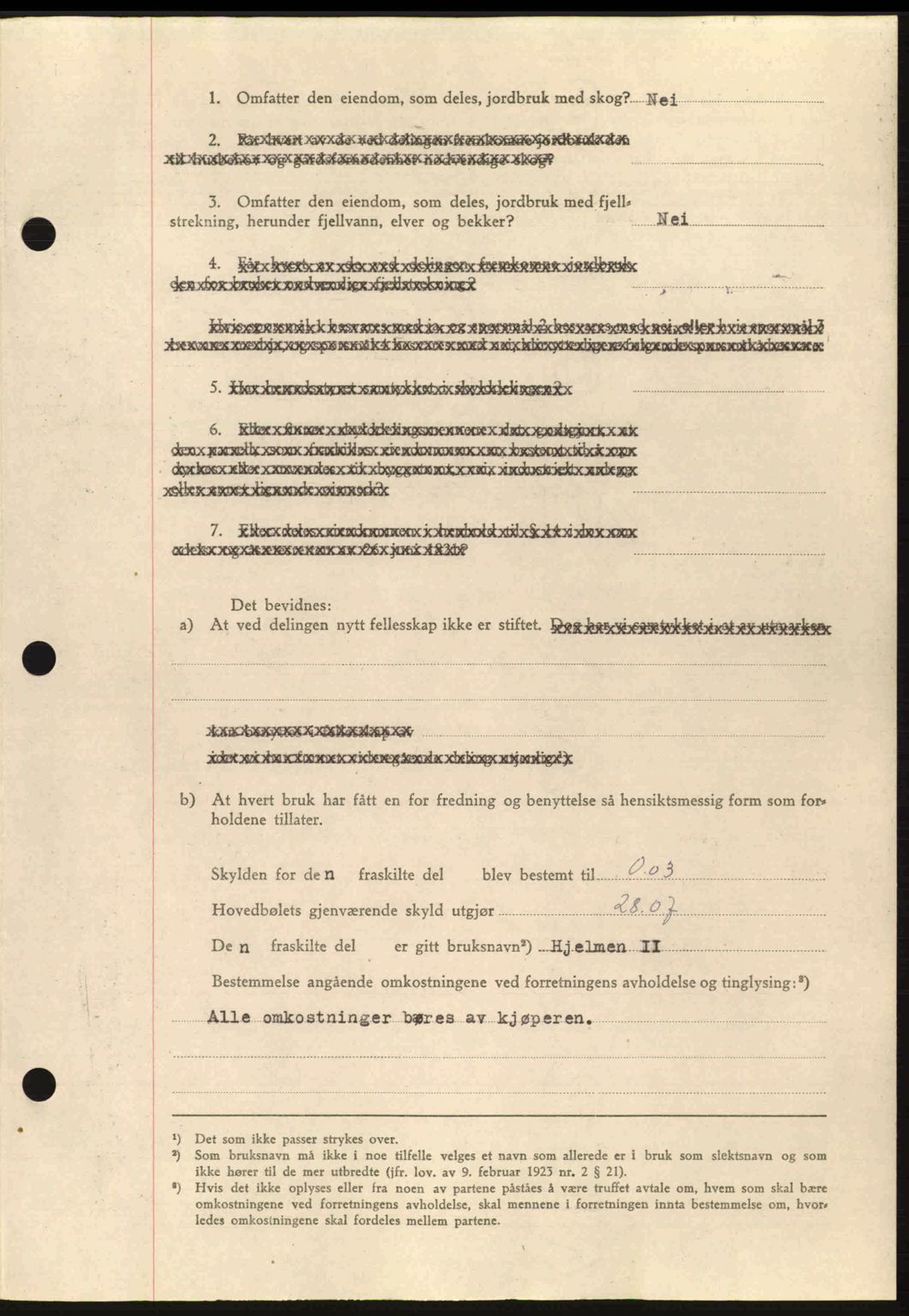 Fosen sorenskriveri, AV/SAT-A-1107/1/2/2C: Pantebok nr. A3, 1943-1945, Dagboknr: 1611/1943