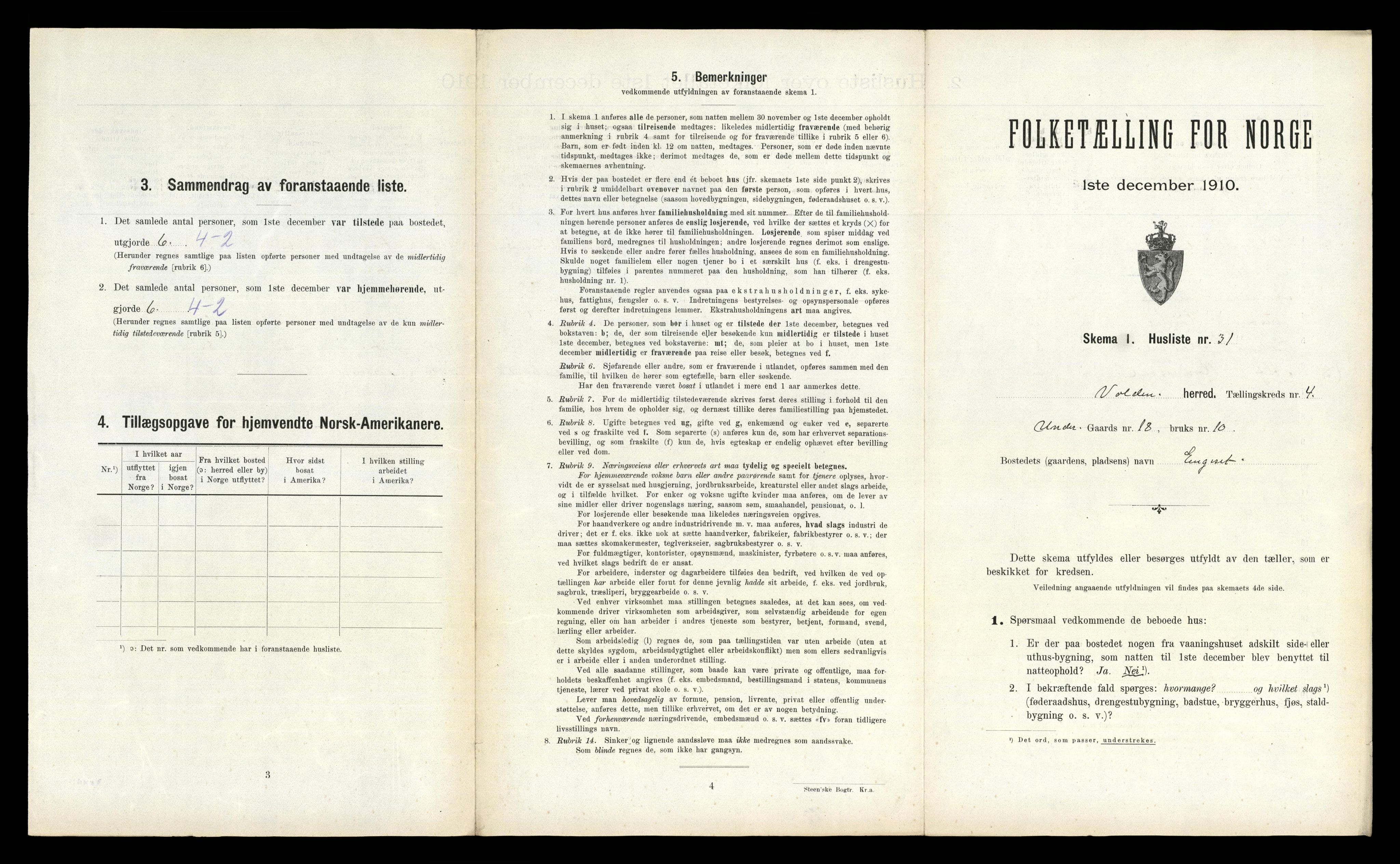 RA, Folketelling 1910 for 1519 Volda herred, 1910, s. 304