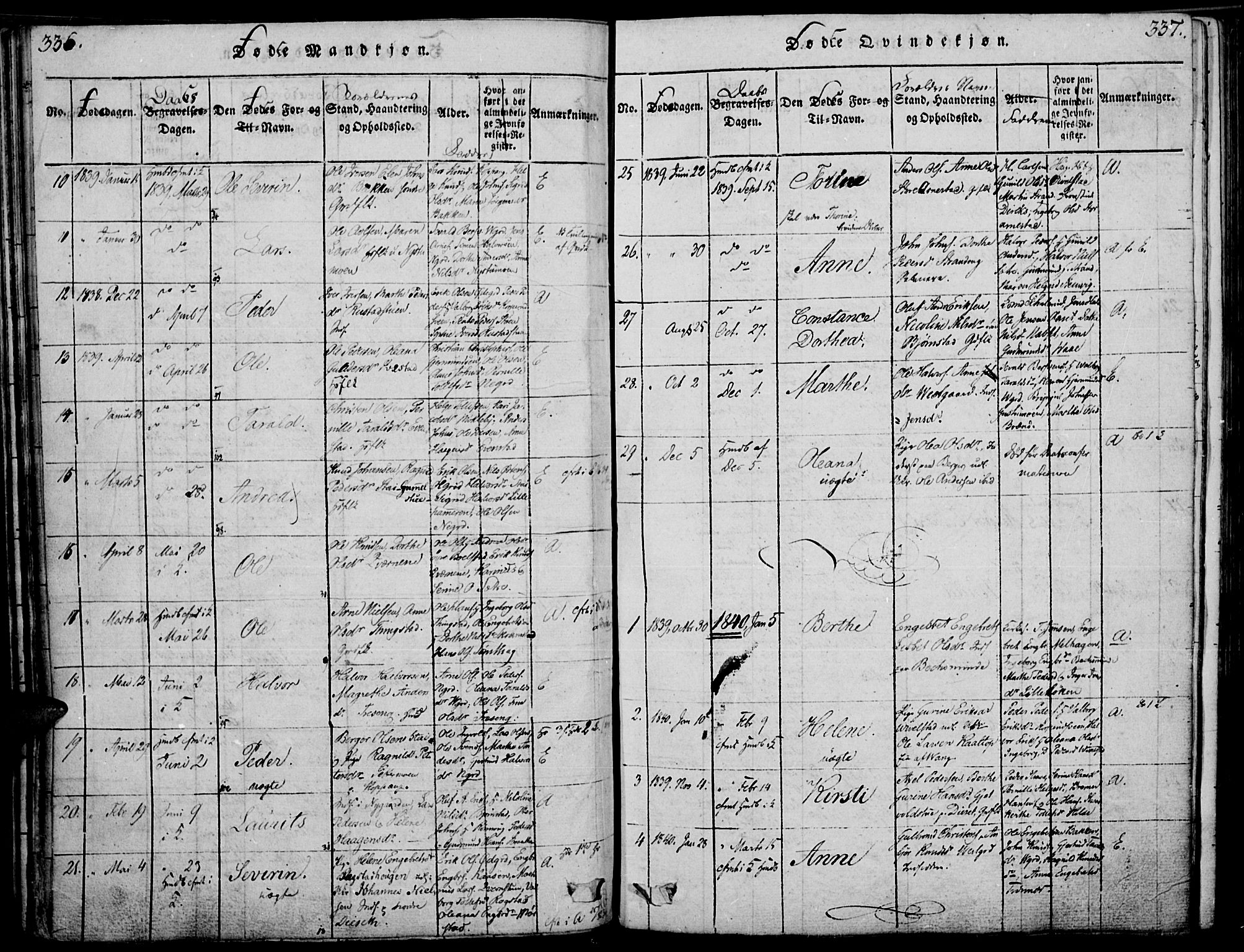 Åmot prestekontor, Hedmark, AV/SAH-PREST-056/H/Ha/Haa/L0005: Ministerialbok nr. 5, 1815-1841, s. 336-337