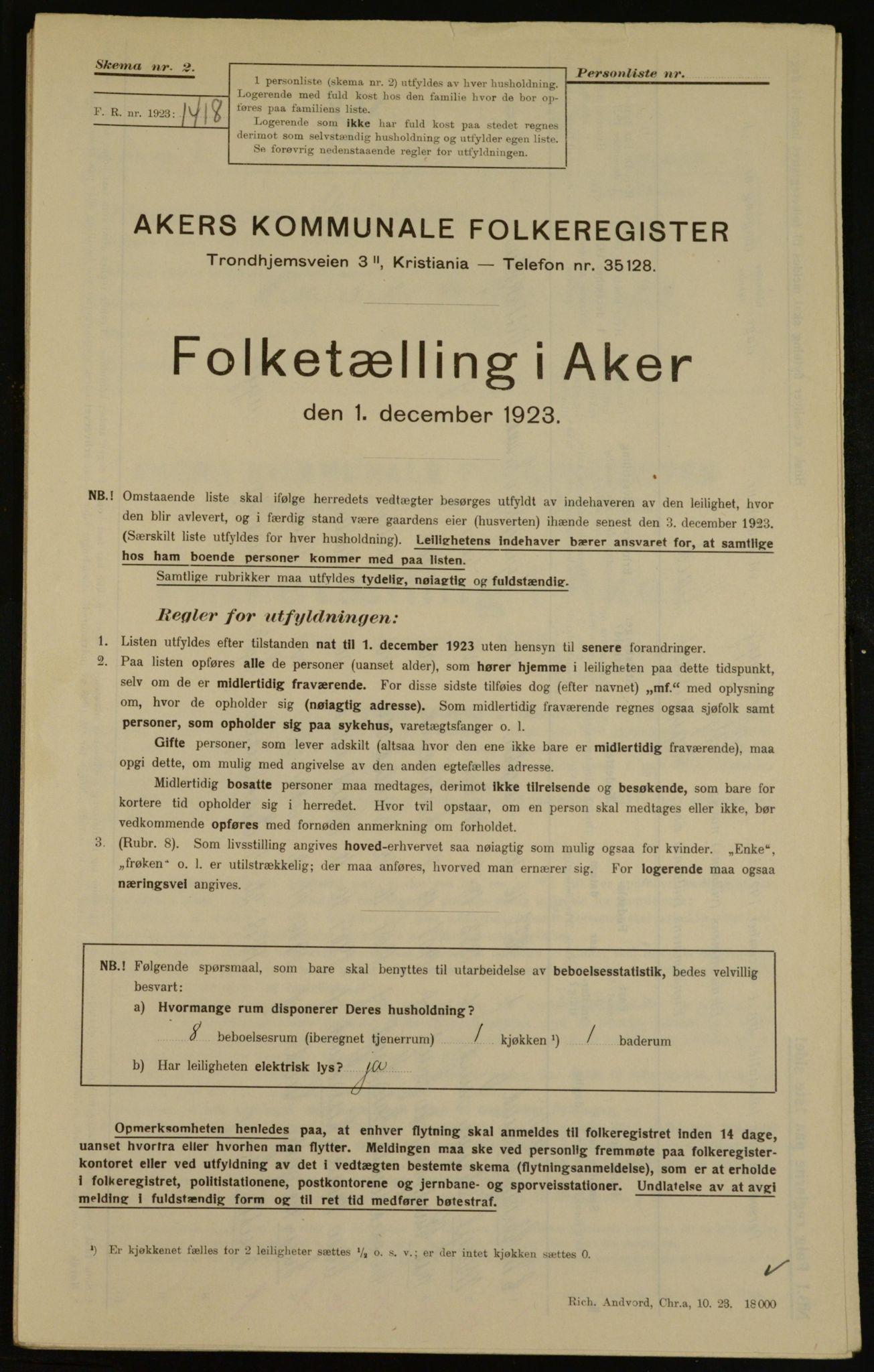 , Kommunal folketelling 1.12.1923 for Aker, 1923, s. 16783