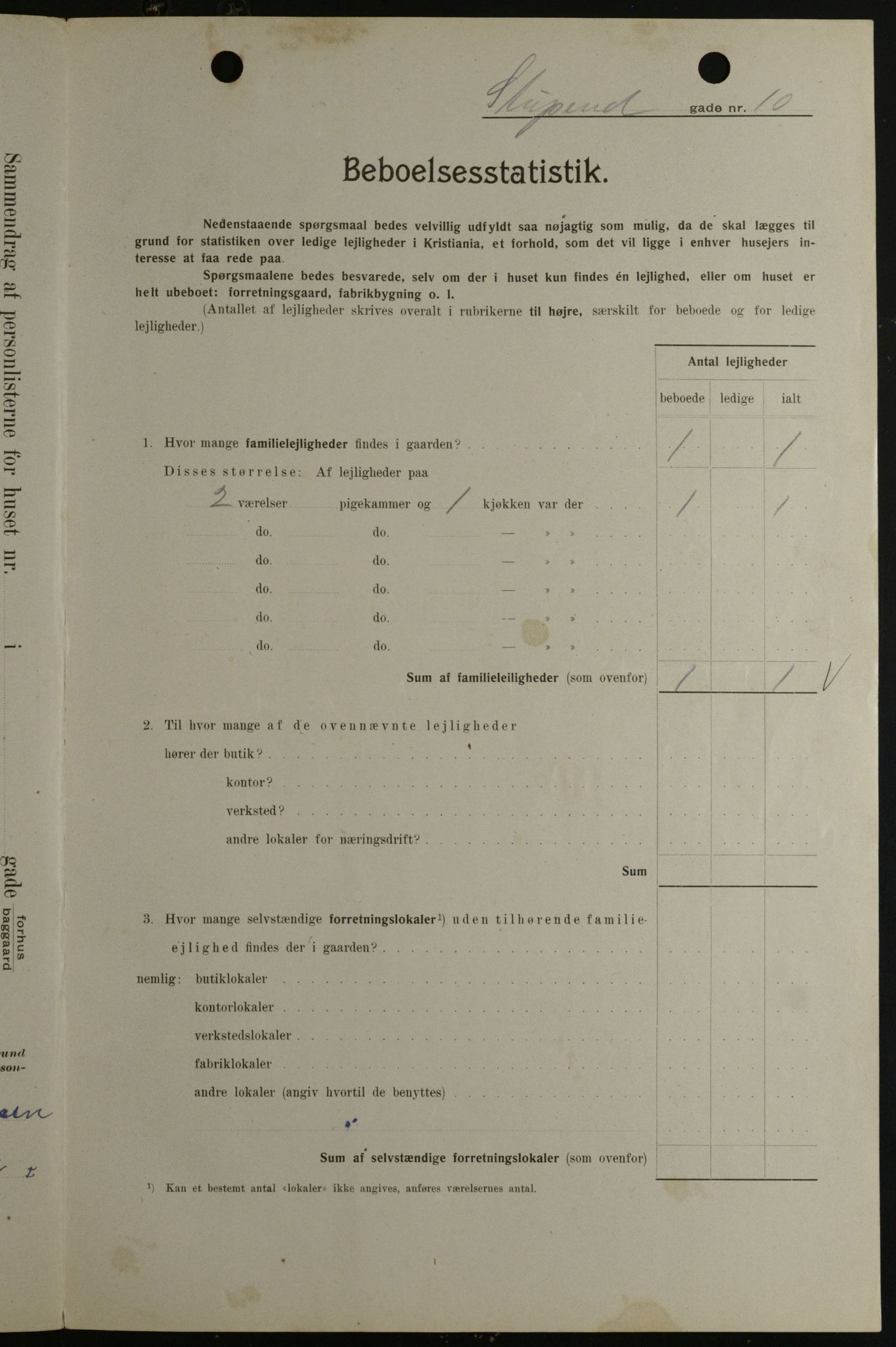 OBA, Kommunal folketelling 1.2.1908 for Kristiania kjøpstad, 1908, s. 94055