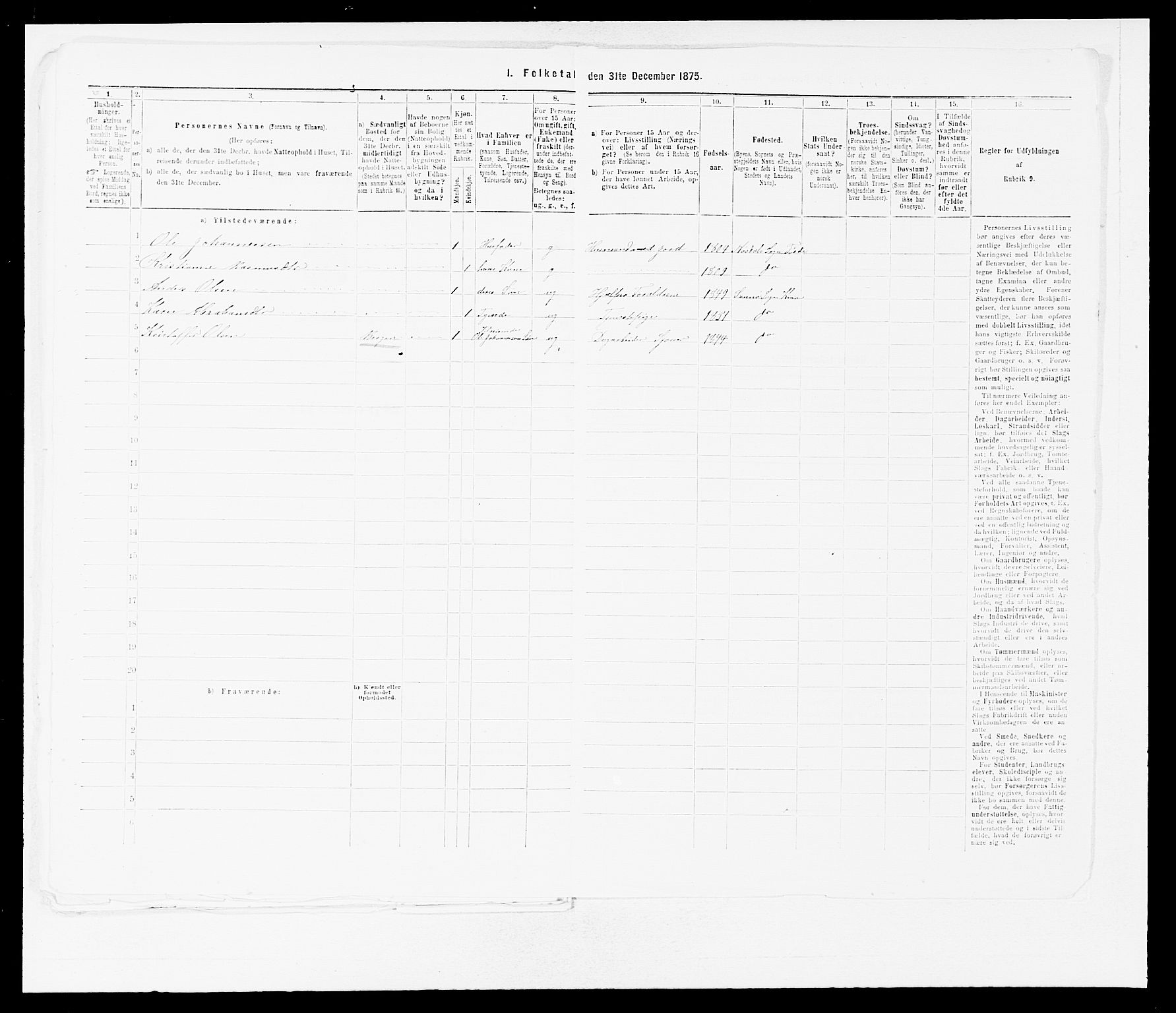 SAB, Folketelling 1875 for 1437L Kinn prestegjeld, Kinn sokn og Svanøy sokn, 1875, s. 1406