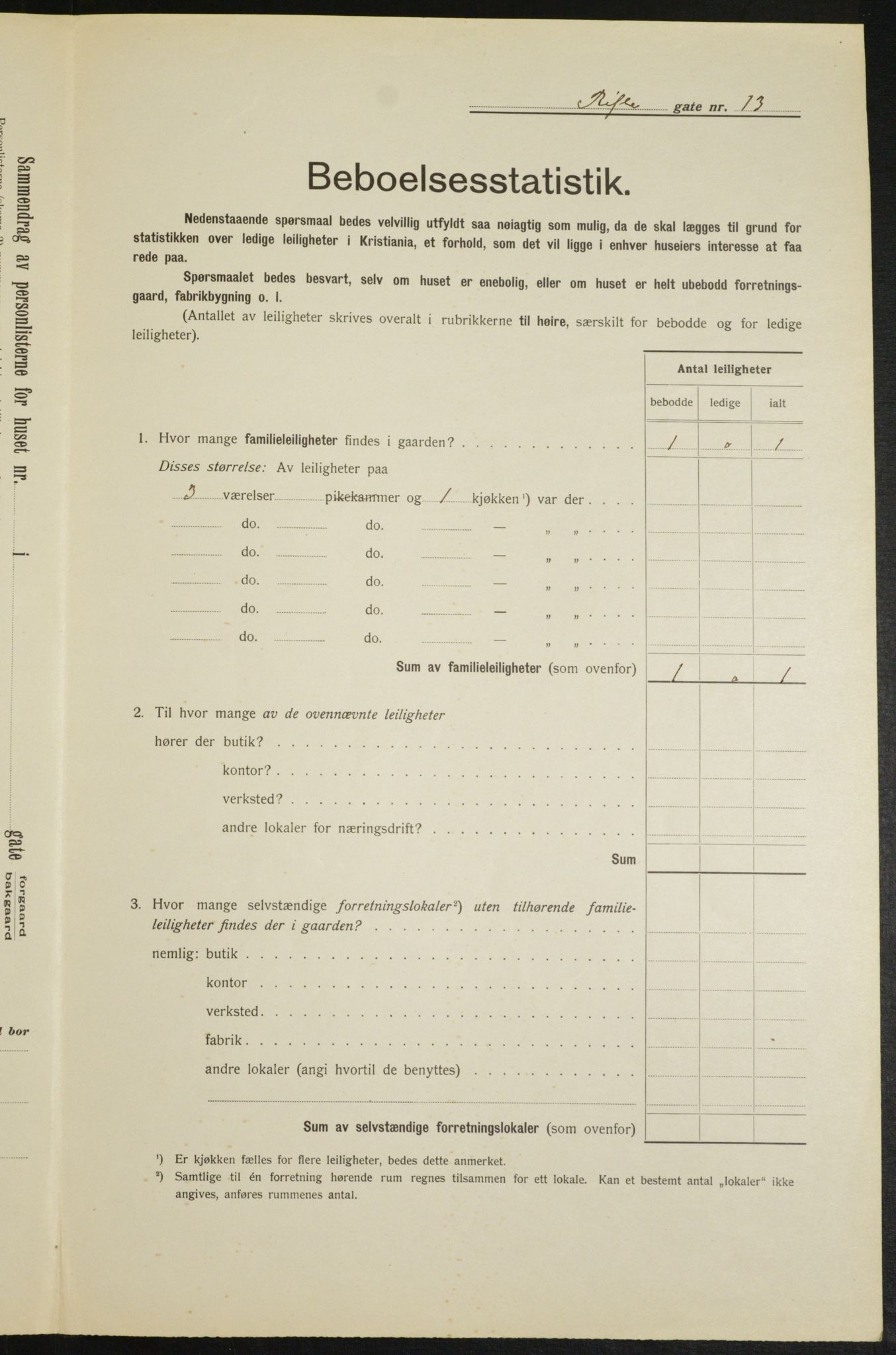 OBA, Kommunal folketelling 1.2.1913 for Kristiania, 1913, s. 83188