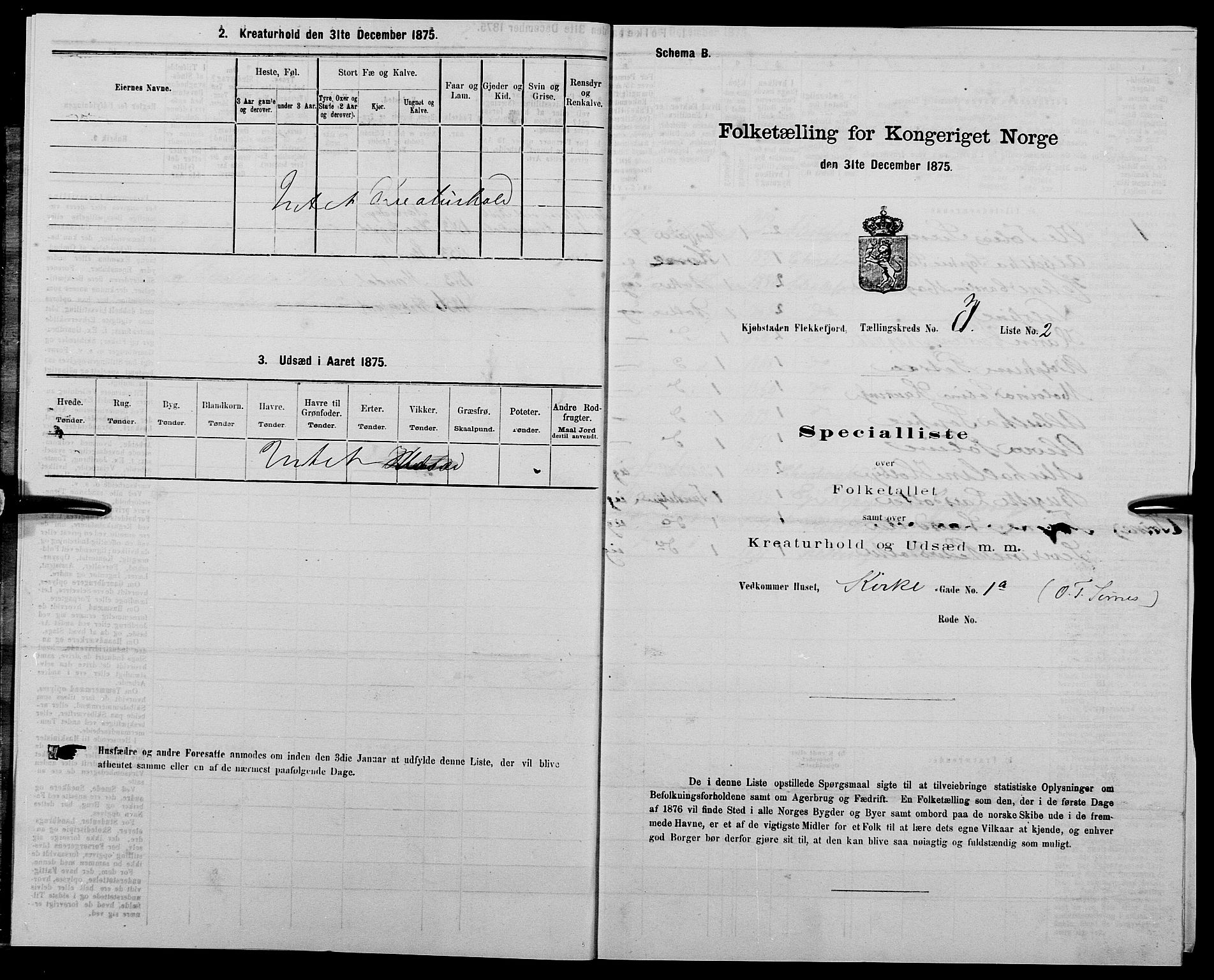 SAK, Folketelling 1875 for 1004B Flekkefjord prestegjeld, Flekkefjord kjøpstad, 1875, s. 395