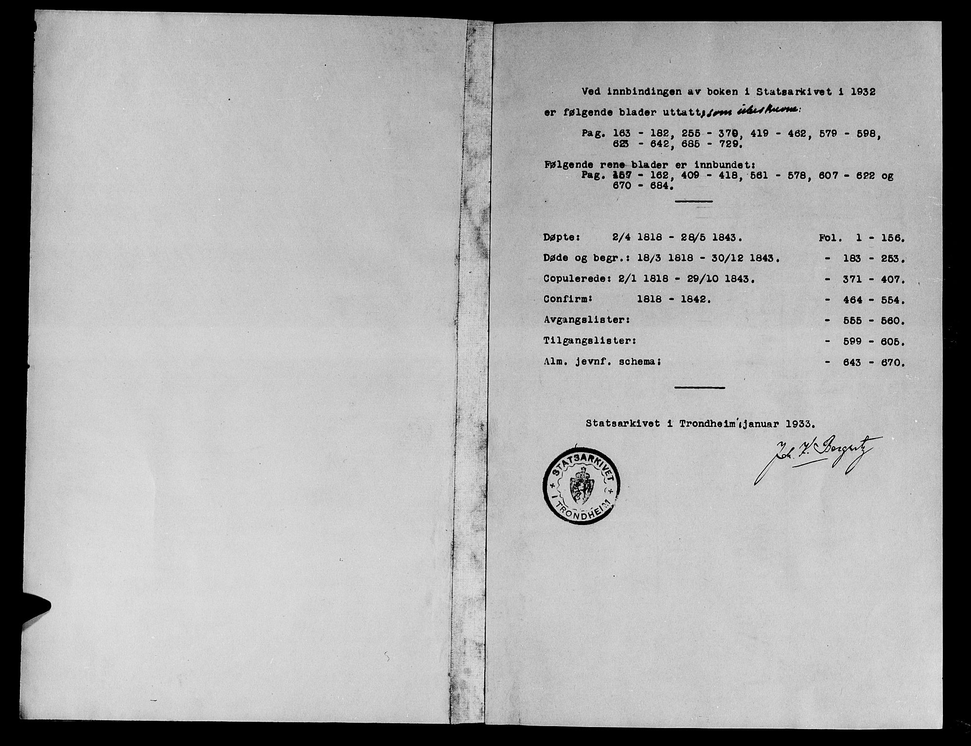 Ministerialprotokoller, klokkerbøker og fødselsregistre - Møre og Romsdal, AV/SAT-A-1454/558/L0688: Ministerialbok nr. 558A02, 1818-1843