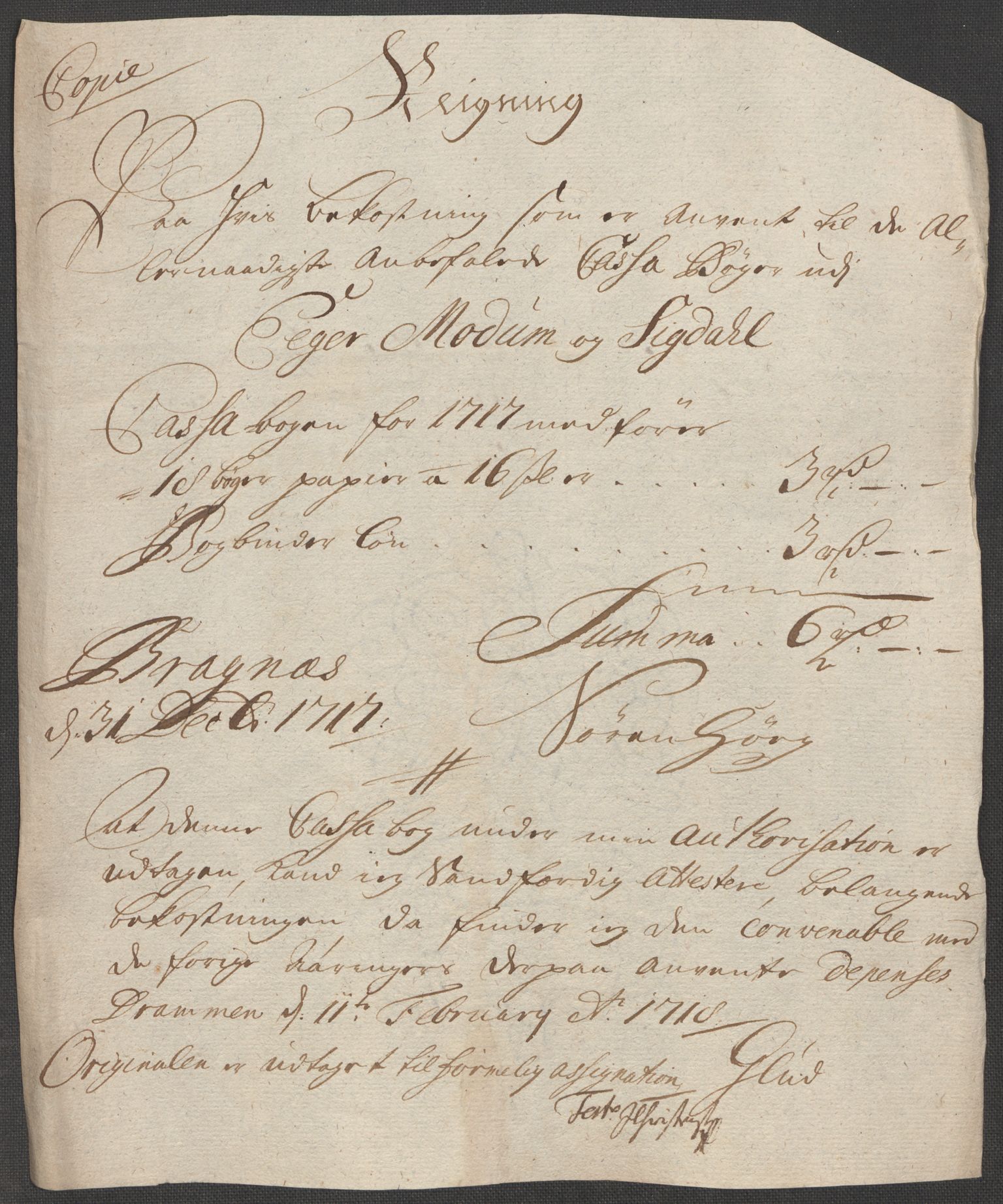 Rentekammeret inntil 1814, Reviderte regnskaper, Fogderegnskap, AV/RA-EA-4092/R31/L1711: Fogderegnskap Hurum, Røyken, Eiker, Lier og Buskerud, 1717, s. 381