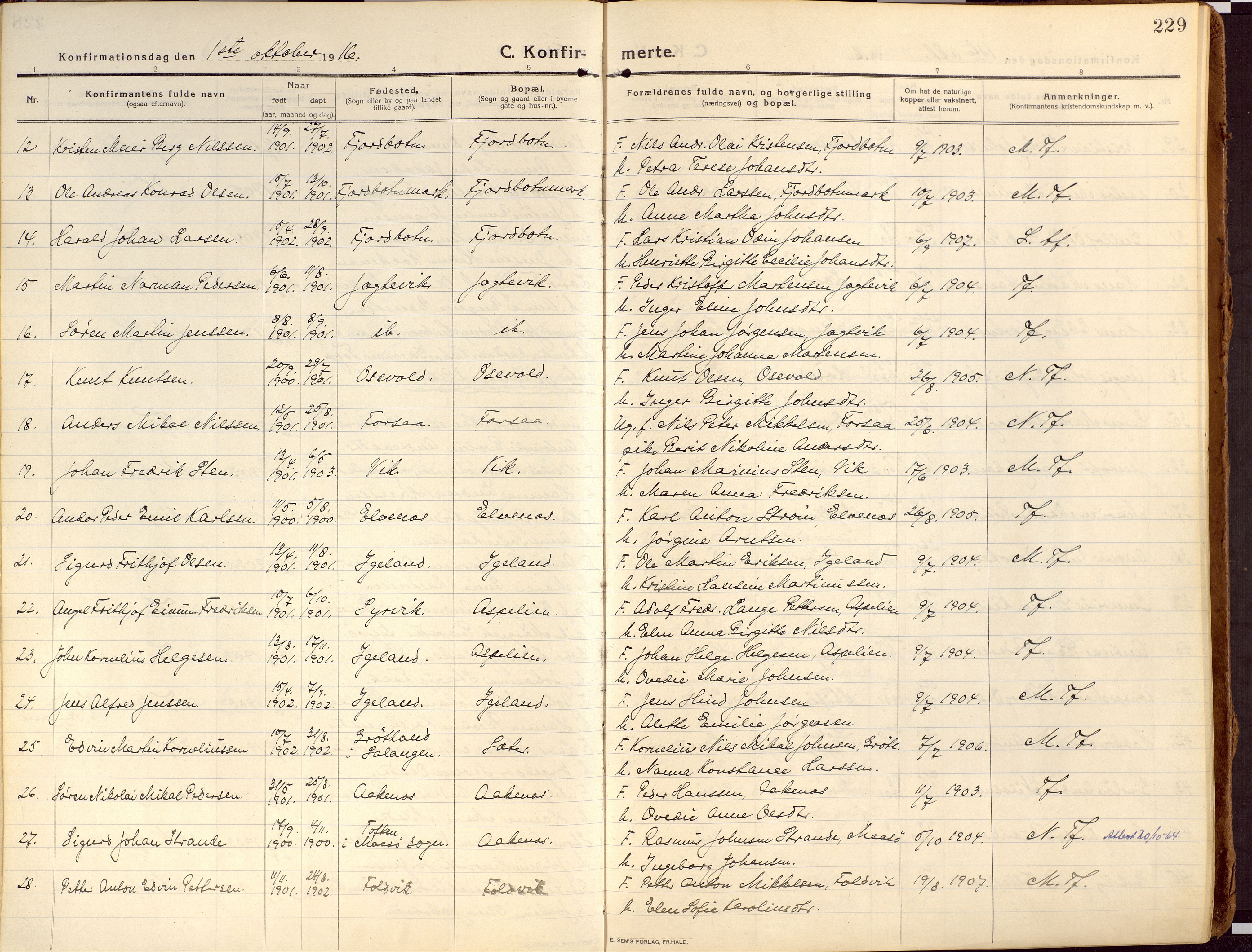 Ibestad sokneprestembete, AV/SATØ-S-0077/H/Ha/Haa/L0018kirke: Ministerialbok nr. 18, 1915-1929, s. 229