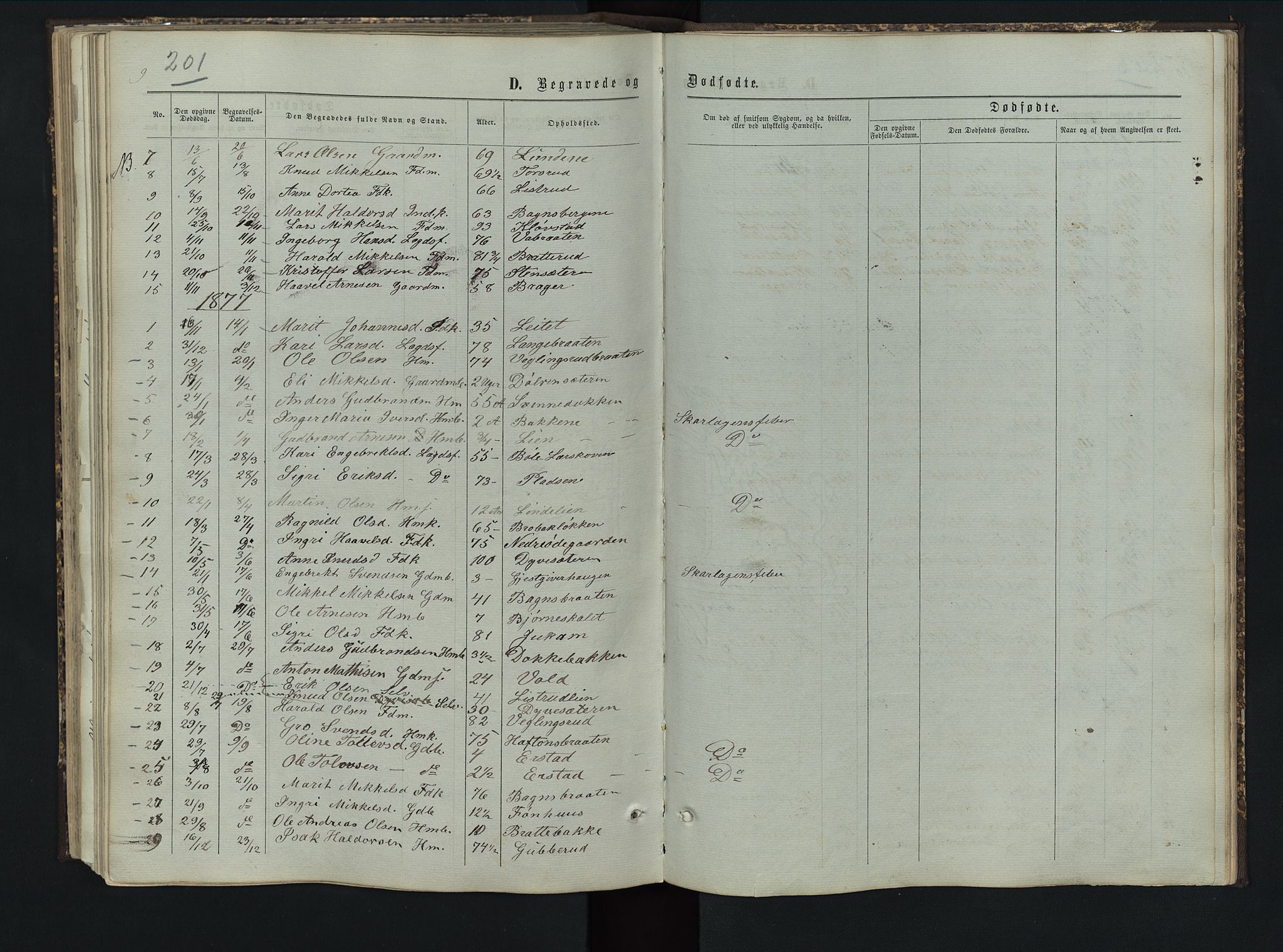 Sør-Aurdal prestekontor, AV/SAH-PREST-128/H/Ha/Hab/L0005: Klokkerbok nr. 5, 1866-1893, s. 201