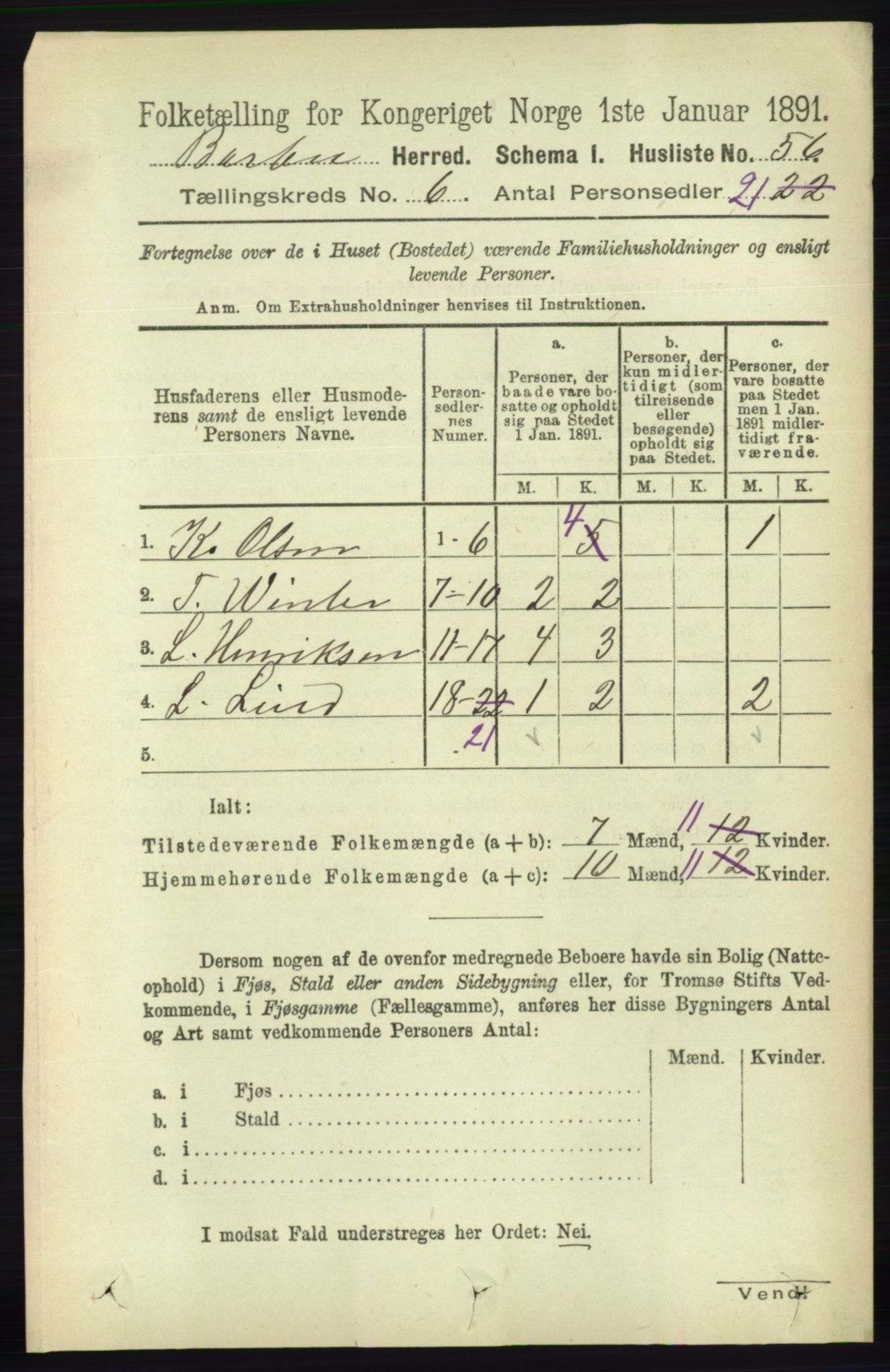 RA, Folketelling 1891 for 0990 Barbu herred, 1891, s. 4410