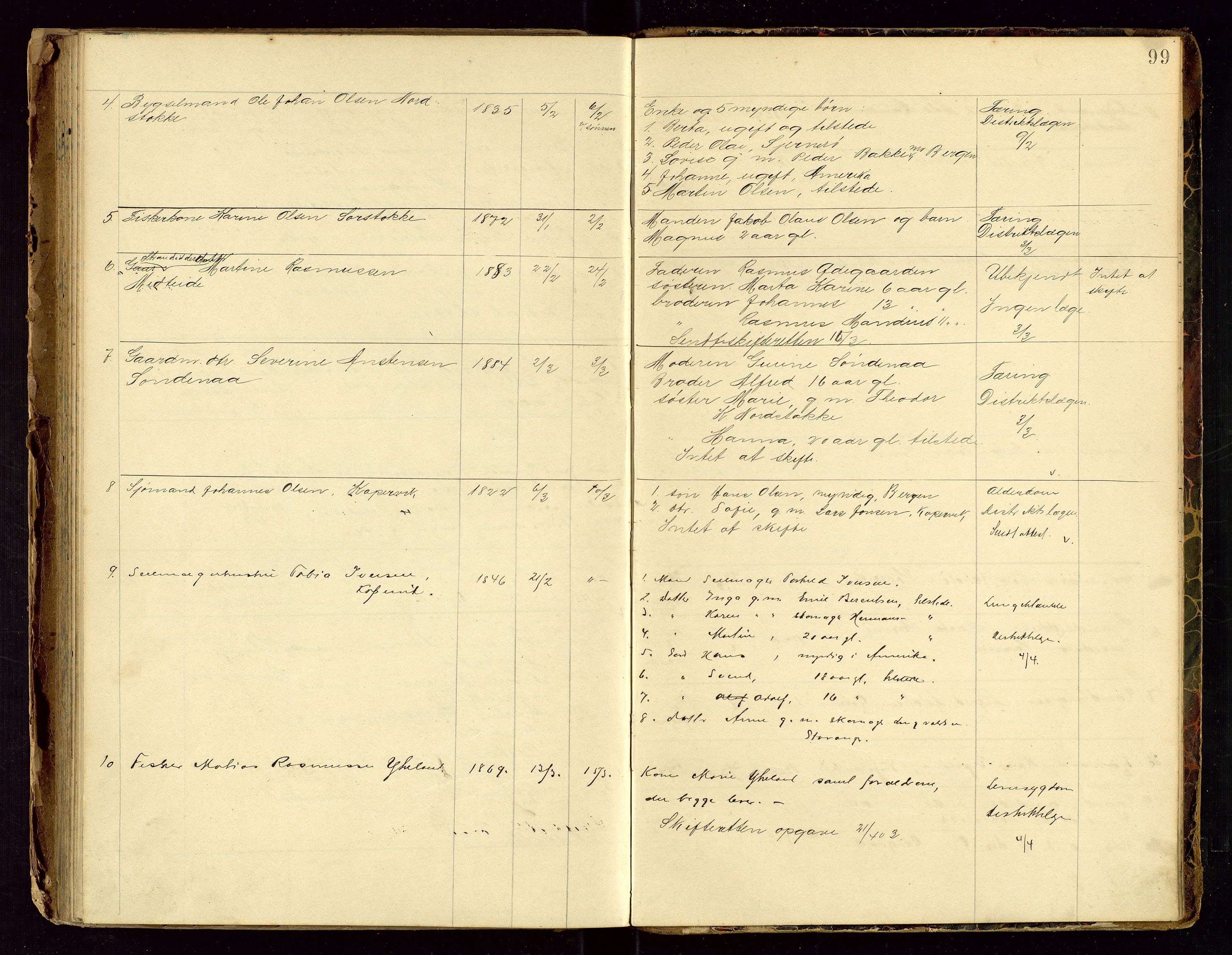 Avaldsnes lensmannskontor, SAST/A-100286/Gga/L0001: "Dødslistene Avaldsnæs Prtgd  2 - 87  Kopervig Sogn  38 - 120", 1897-1916, s. 99