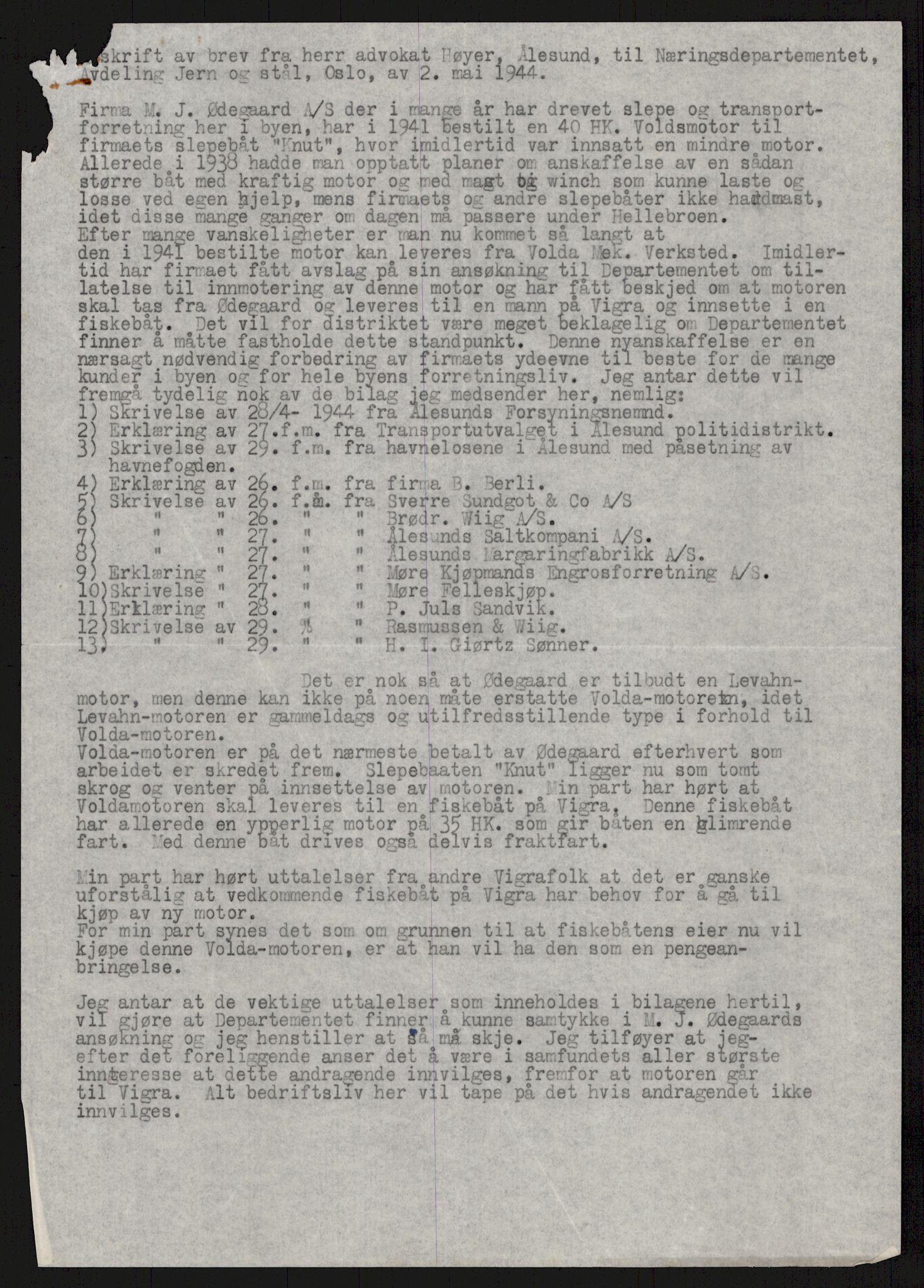 Direktoratet for industriforsyning, Sekretariatet, AV/RA-S-4153/D/Df/L0055: 9. Metallkontoret, 1940-1945, s. 191