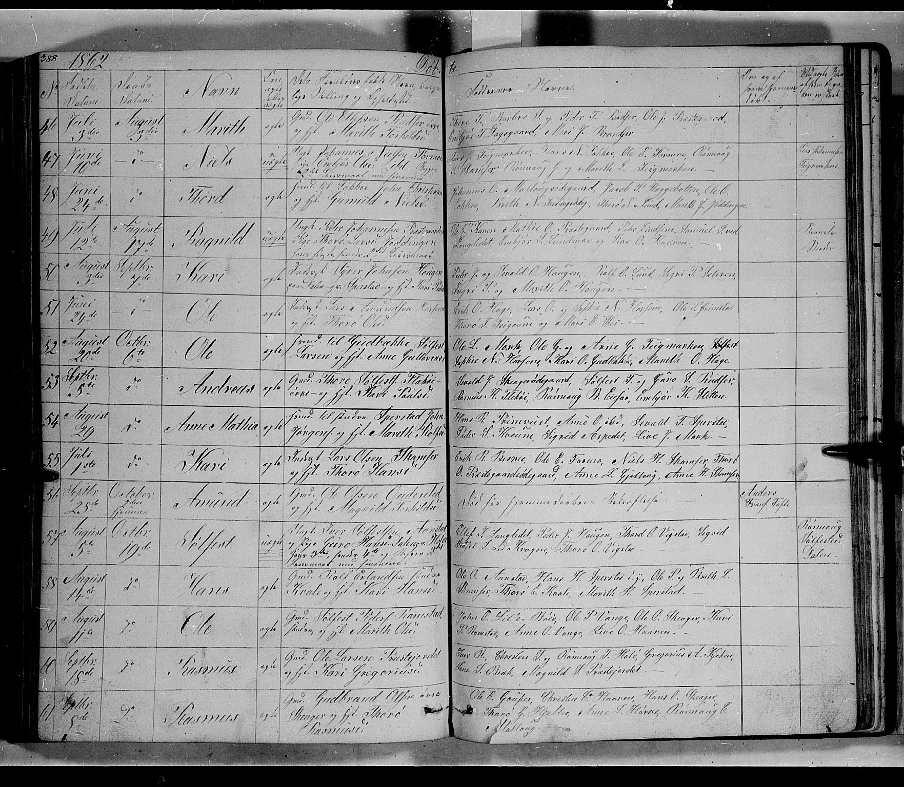 Lom prestekontor, AV/SAH-PREST-070/L/L0004: Klokkerbok nr. 4, 1845-1864, s. 388-389