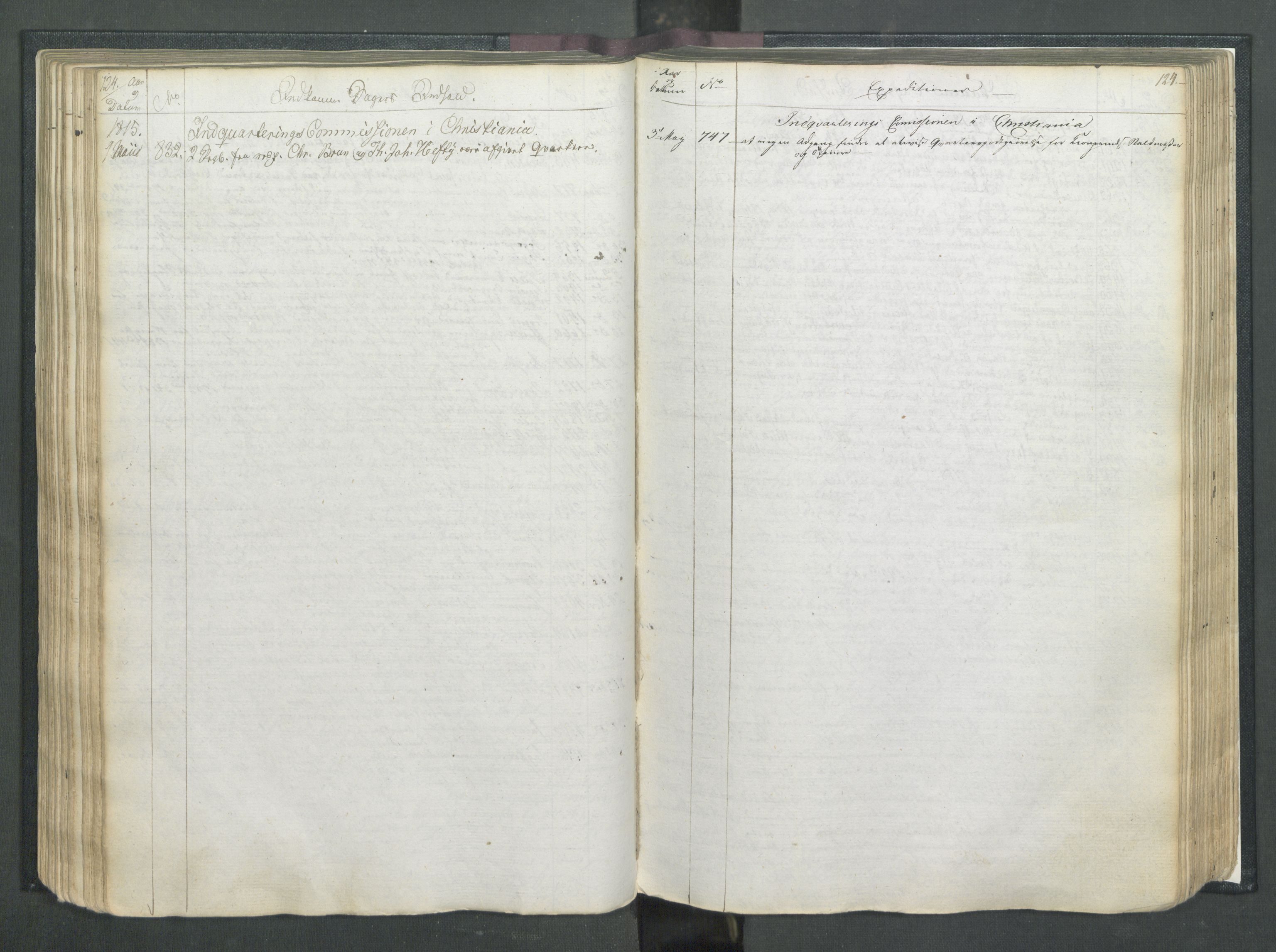 Armédepartementet, RA/RAFA-3493/C/Ca/L0007: 6. Departements Register, 1815, s. 124