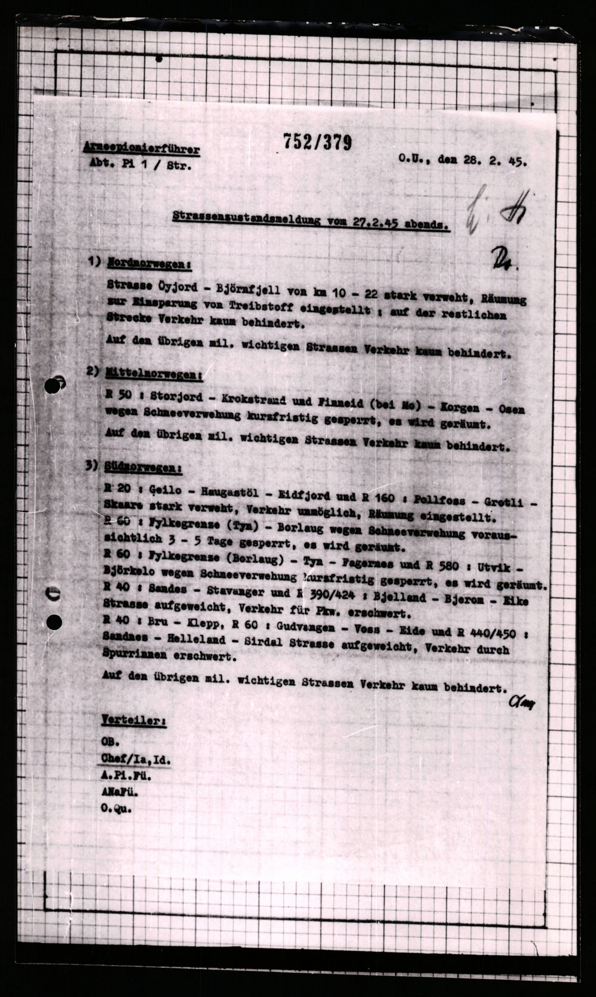 Forsvarets Overkommando. 2 kontor. Arkiv 11.4. Spredte tyske arkivsaker, AV/RA-RAFA-7031/D/Dar/Dara/L0007: Krigsdagbøker for 20. Gebirgs-Armee-Oberkommando (AOK 20), 1945, s. 655