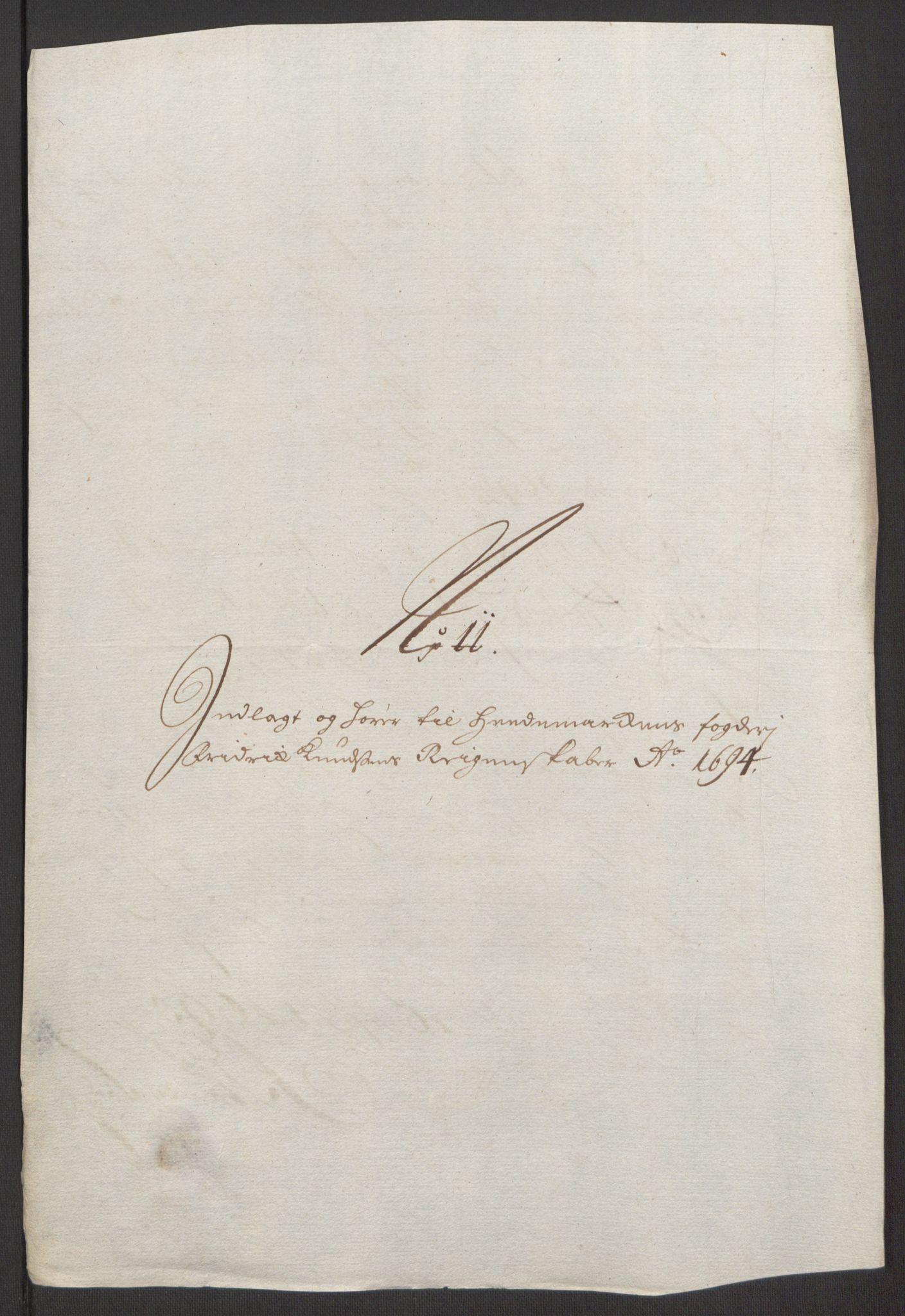 Rentekammeret inntil 1814, Reviderte regnskaper, Fogderegnskap, AV/RA-EA-4092/R16/L1035: Fogderegnskap Hedmark, 1694, s. 199