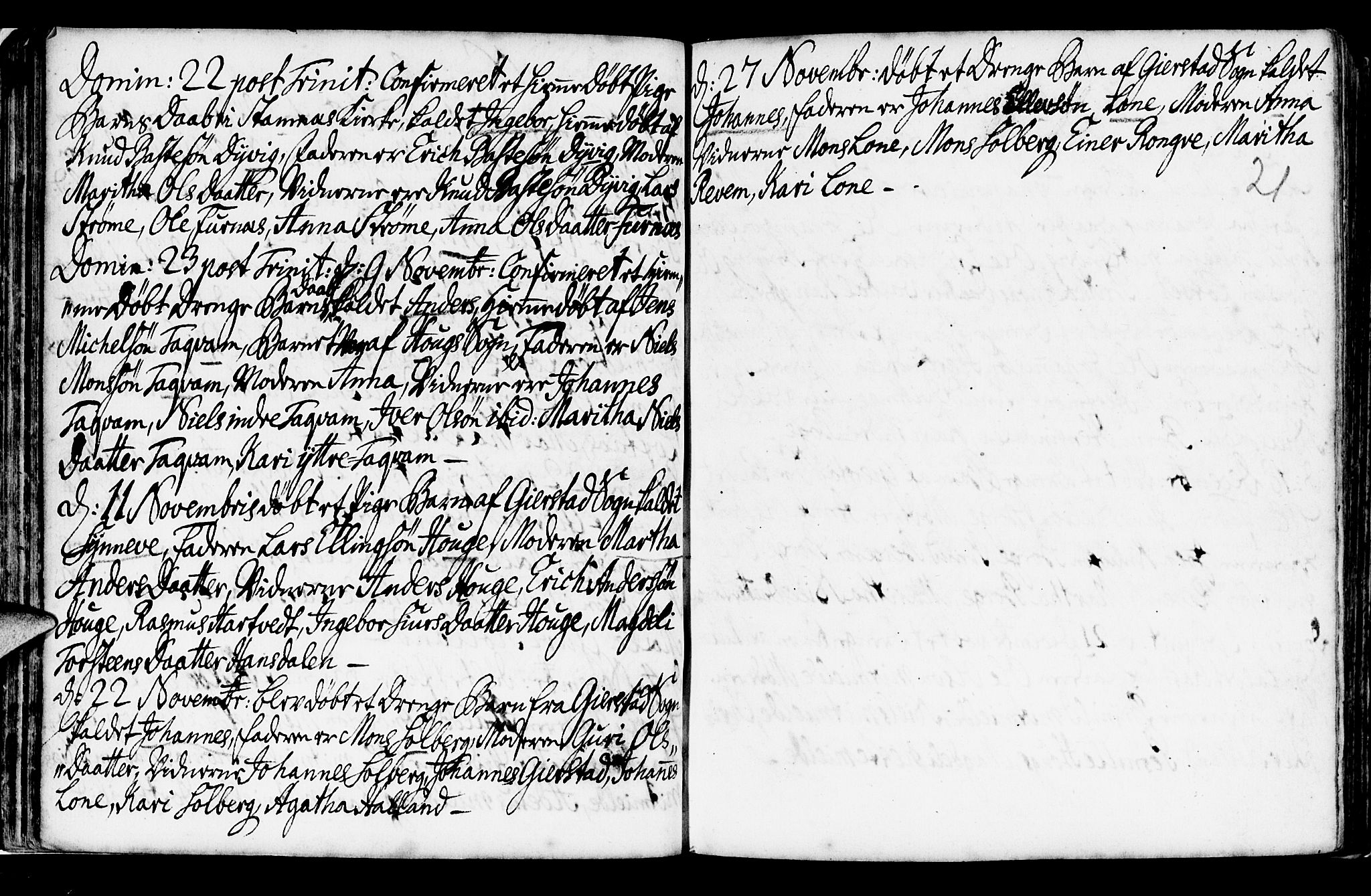Haus sokneprestembete, SAB/A-75601/H/Haa: Ministerialbok nr. A 6, 1748-1758, s. 21