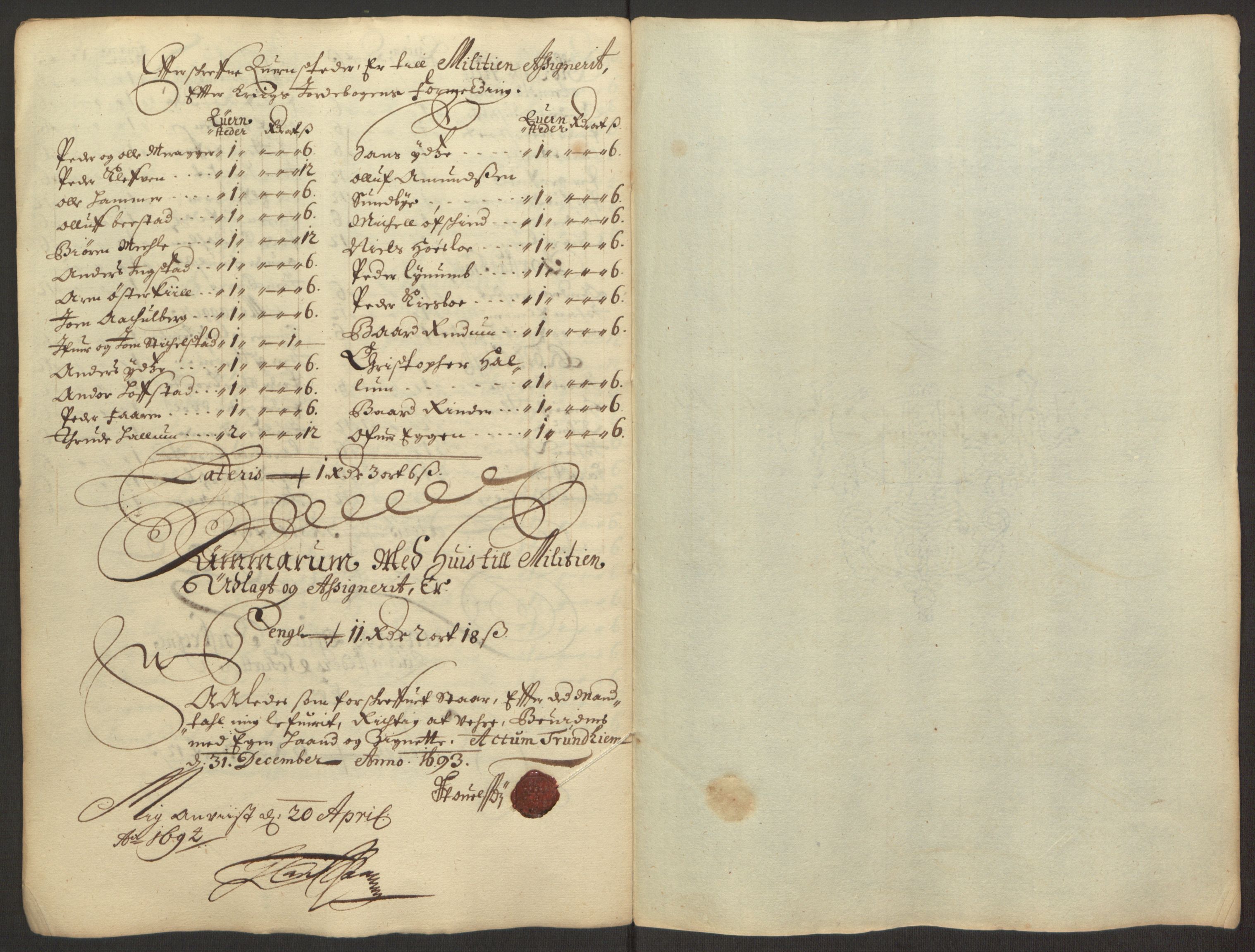 Rentekammeret inntil 1814, Reviderte regnskaper, Fogderegnskap, RA/EA-4092/R62/L4186: Fogderegnskap Stjørdal og Verdal, 1693-1694, s. 30