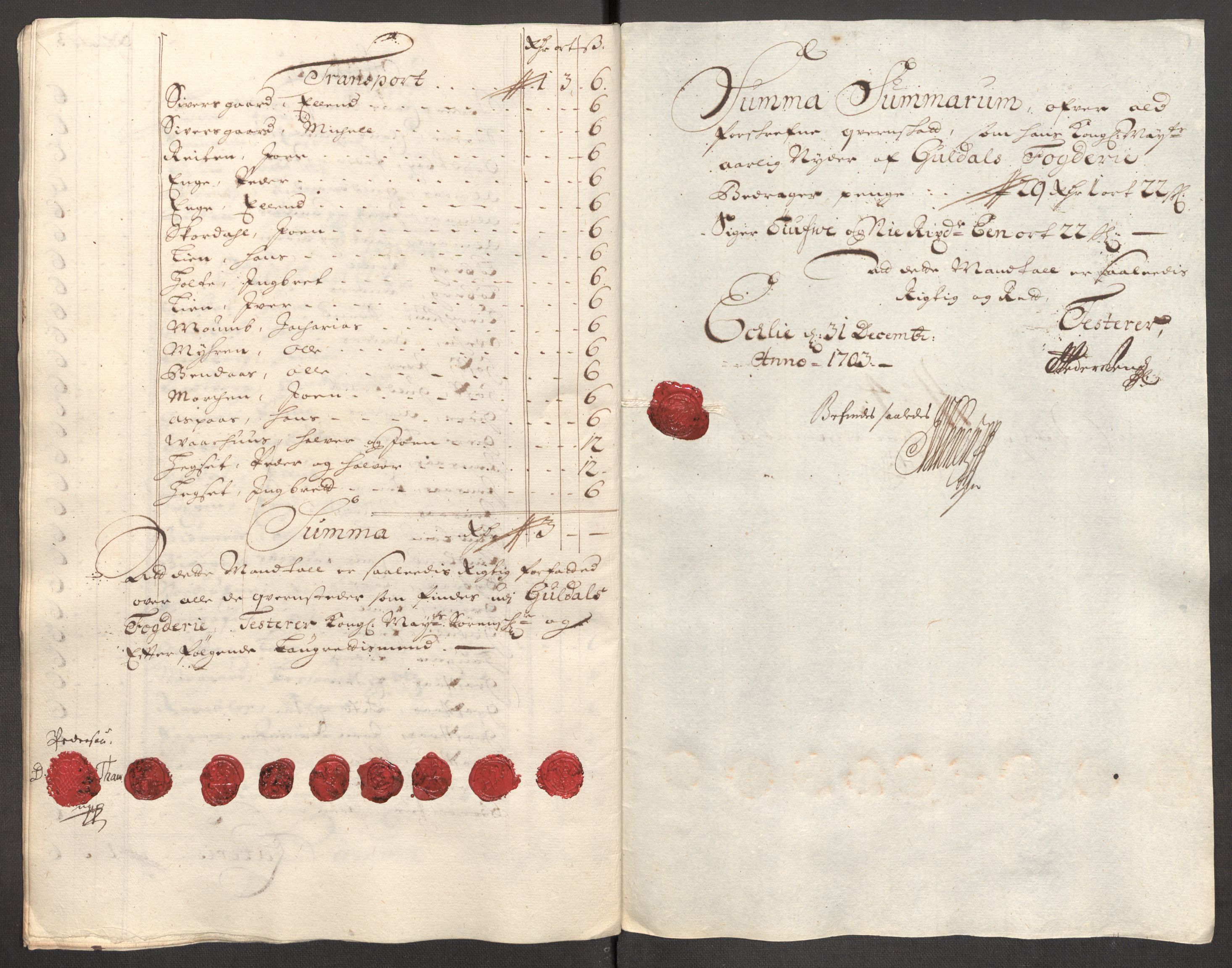 Rentekammeret inntil 1814, Reviderte regnskaper, Fogderegnskap, RA/EA-4092/R60/L3953: Fogderegnskap Orkdal og Gauldal, 1703, s. 315