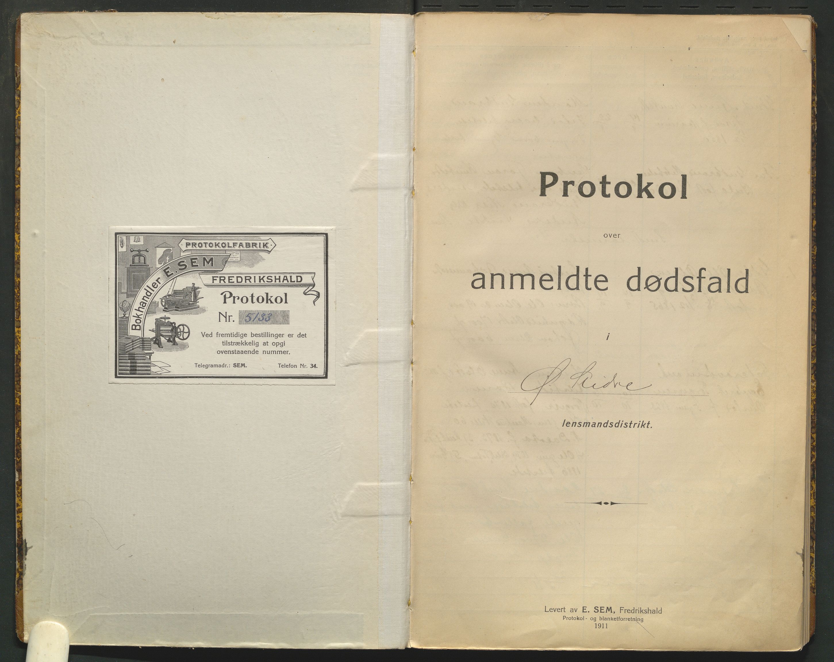 Øystre Slidre lensmannskontor, AV/SAH-LOØ-018/H/Ha/Haa/L0001/0002: Dødsfallsprotokoller / Dødsfallsprotokoll, 1911-1919