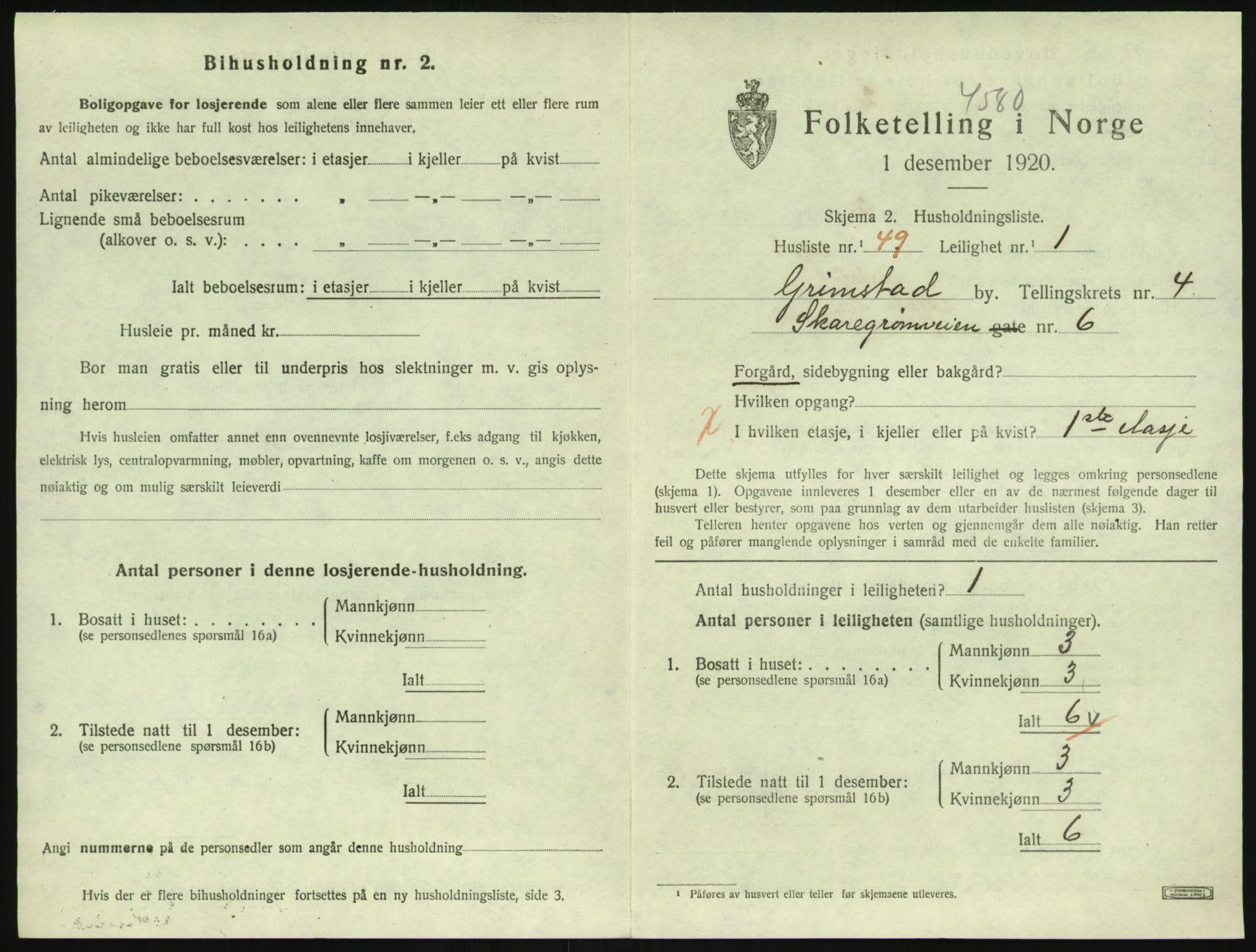 SAK, Folketelling 1920 for 0904 Grimstad kjøpstad, 1920, s. 1971