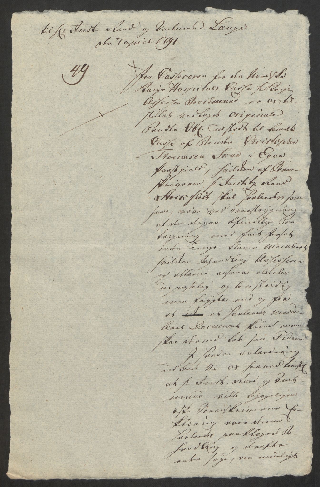 Forsvaret, Den norske kvesthuskasse/krigshospitalkasse, AV/RA-RAFA-1887/F/Fa/L0008: Konsepter, 1790-1793, s. 439