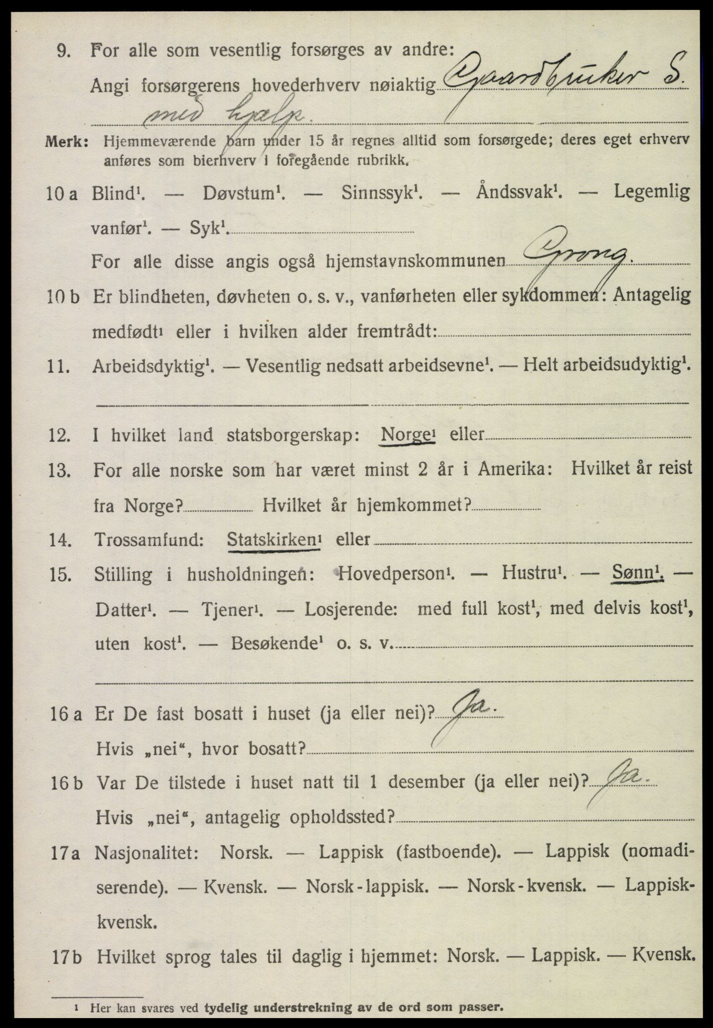 SAT, Folketelling 1920 for 1742 Grong herred, 1920, s. 1256