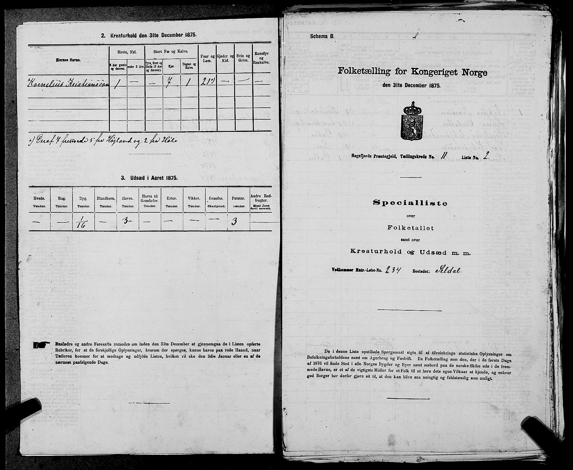 SAST, Folketelling 1875 for 1128P Høgsfjord prestegjeld, 1875, s. 892