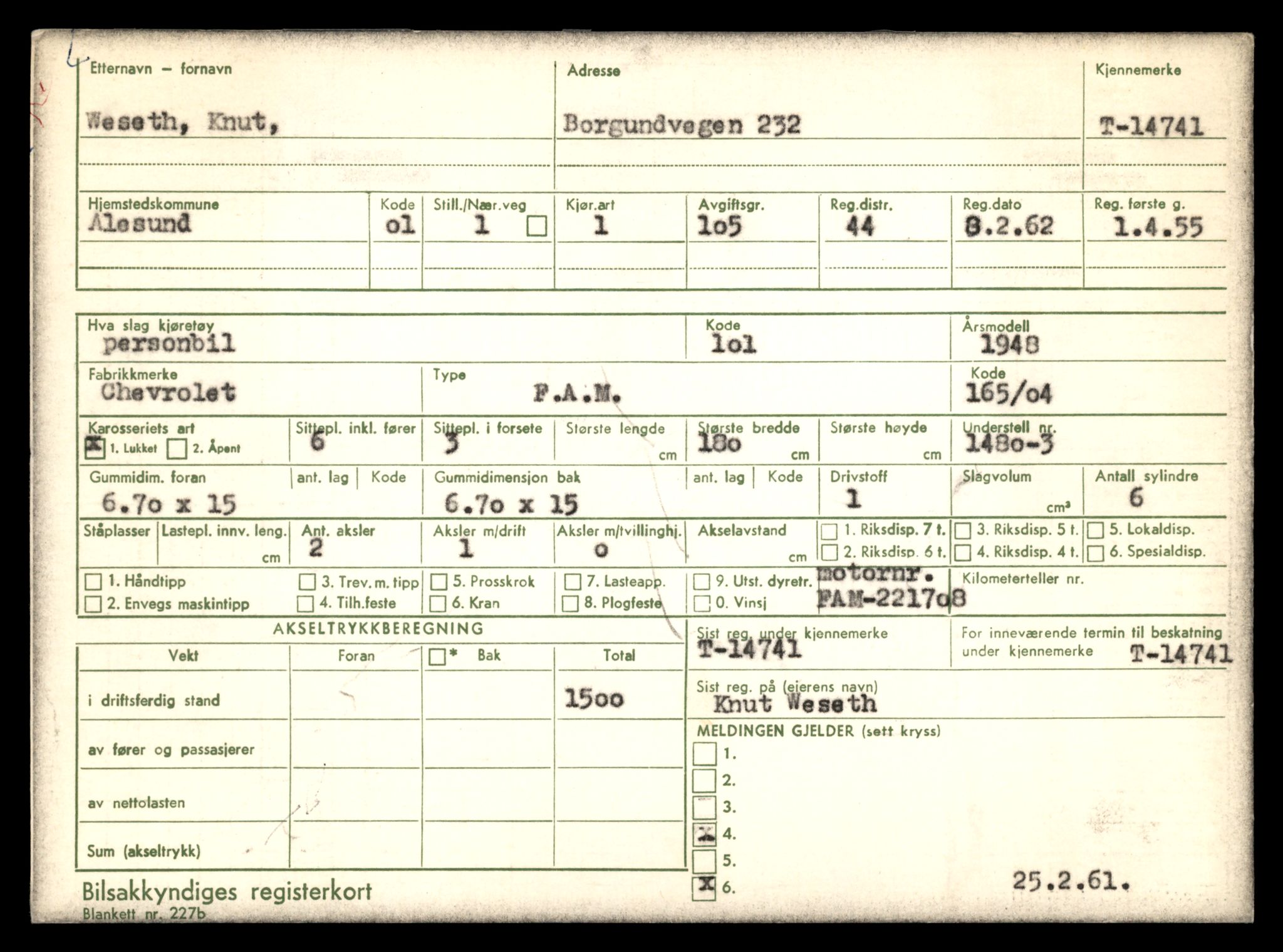 Møre og Romsdal vegkontor - Ålesund trafikkstasjon, AV/SAT-A-4099/F/Fe/L0048: Registreringskort for kjøretøy T 14721 - T 14863, 1927-1998, s. 413