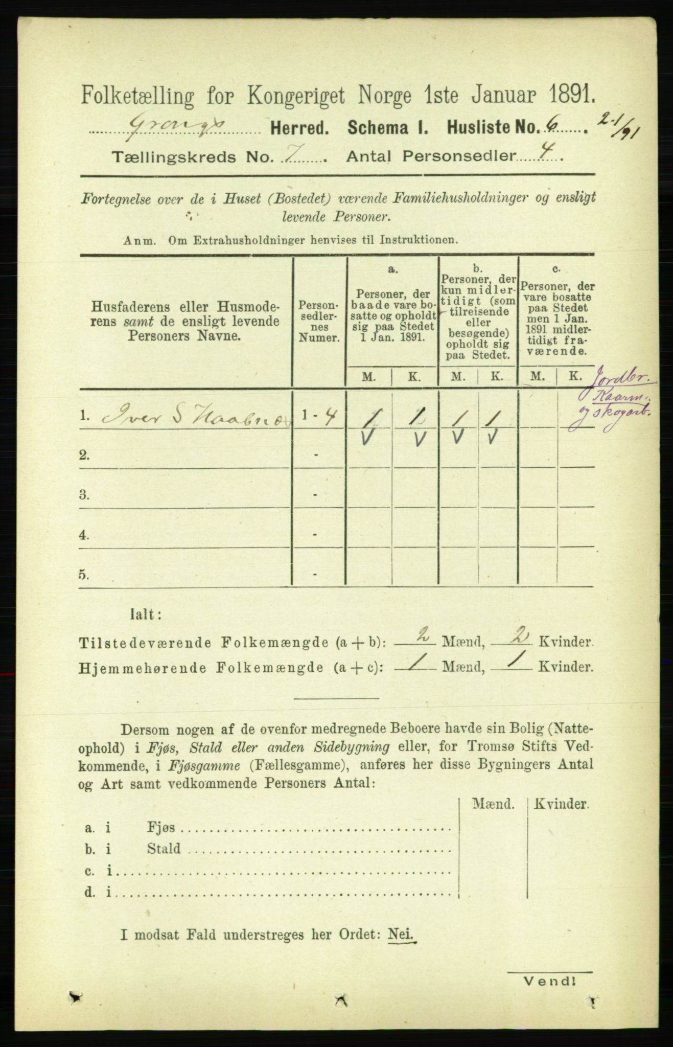 RA, Folketelling 1891 for 1742 Grong herred, 1891, s. 2551