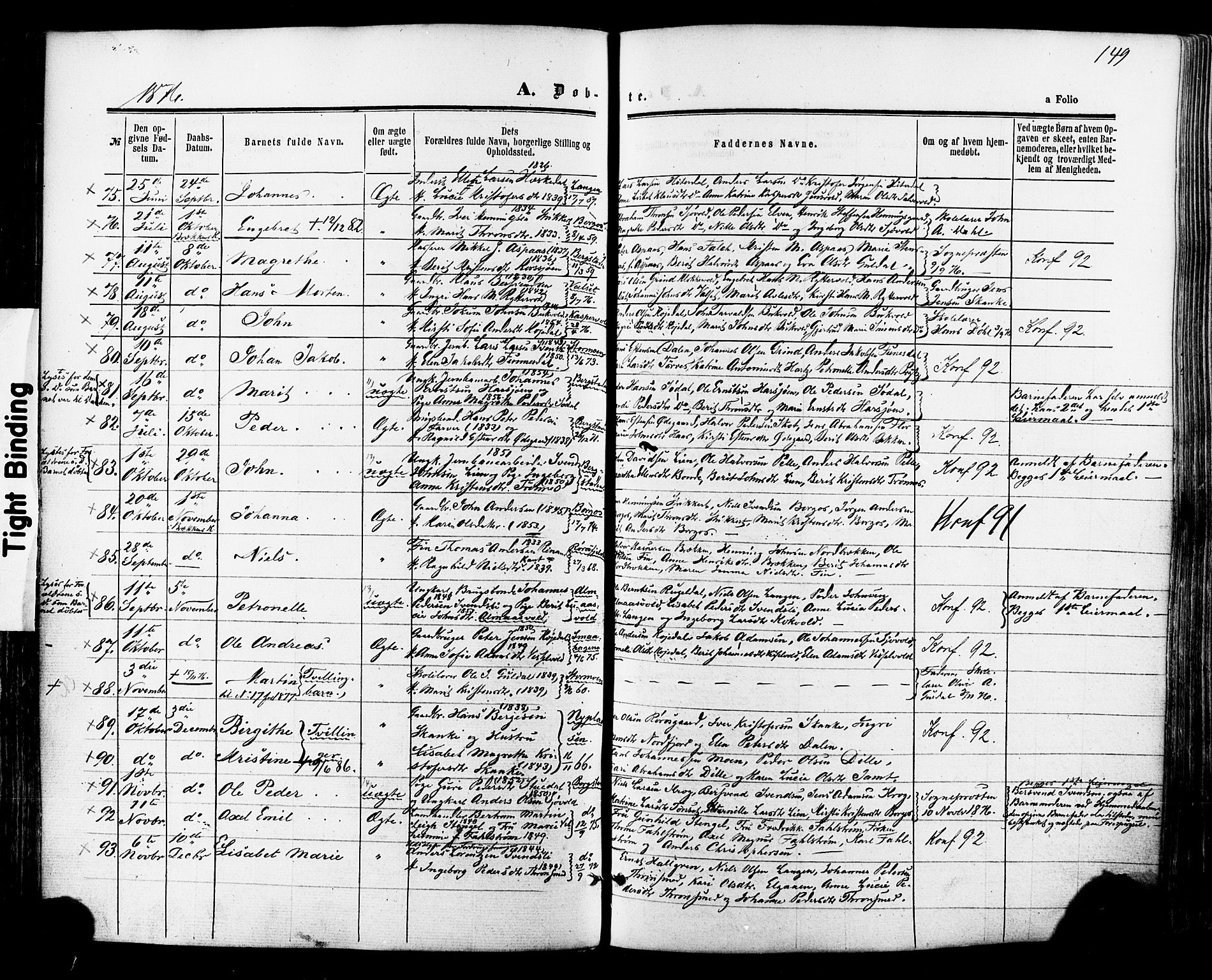 Ministerialprotokoller, klokkerbøker og fødselsregistre - Sør-Trøndelag, SAT/A-1456/681/L0932: Ministerialbok nr. 681A10, 1860-1878, s. 149