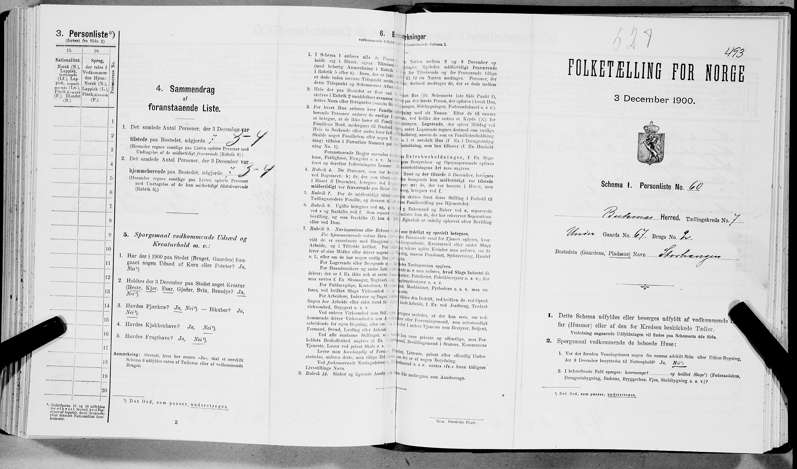 SAT, Folketelling 1900 for 1860 Buksnes herred, 1900, s. 961
